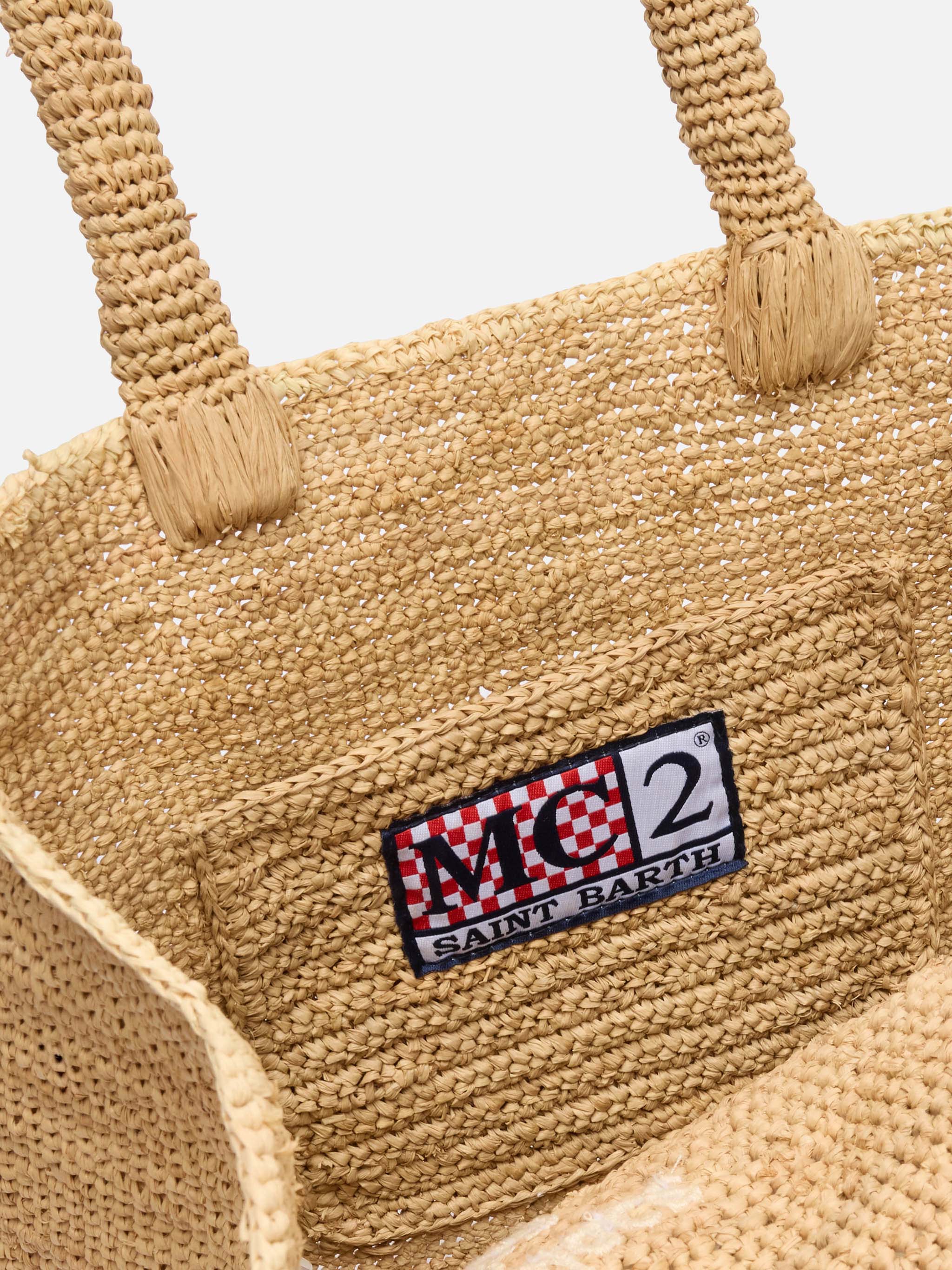Colette Raffia handbag with logo  embroidery - Image 5