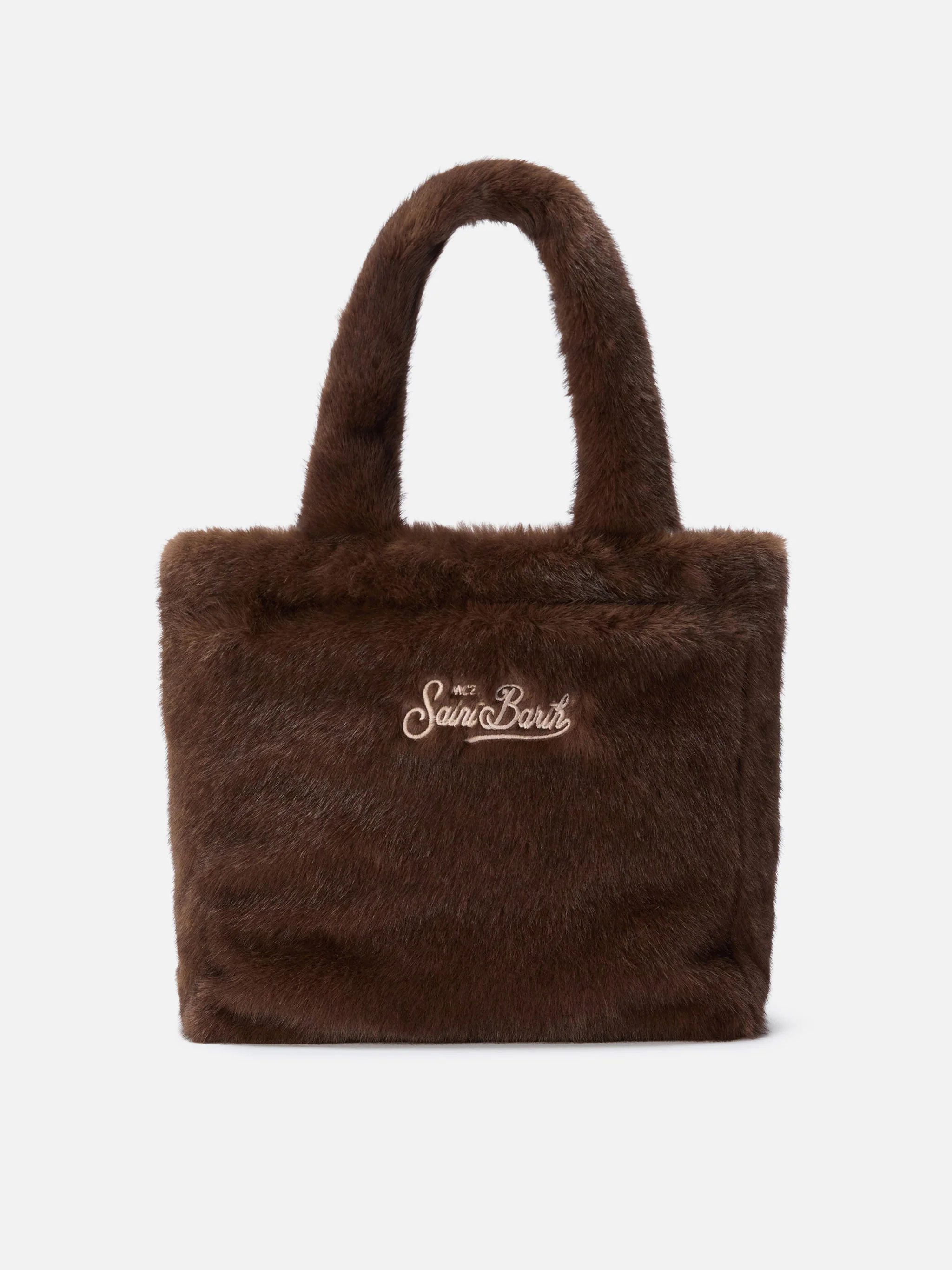 Colette Soft Handbag in brown faux fur - Image 4