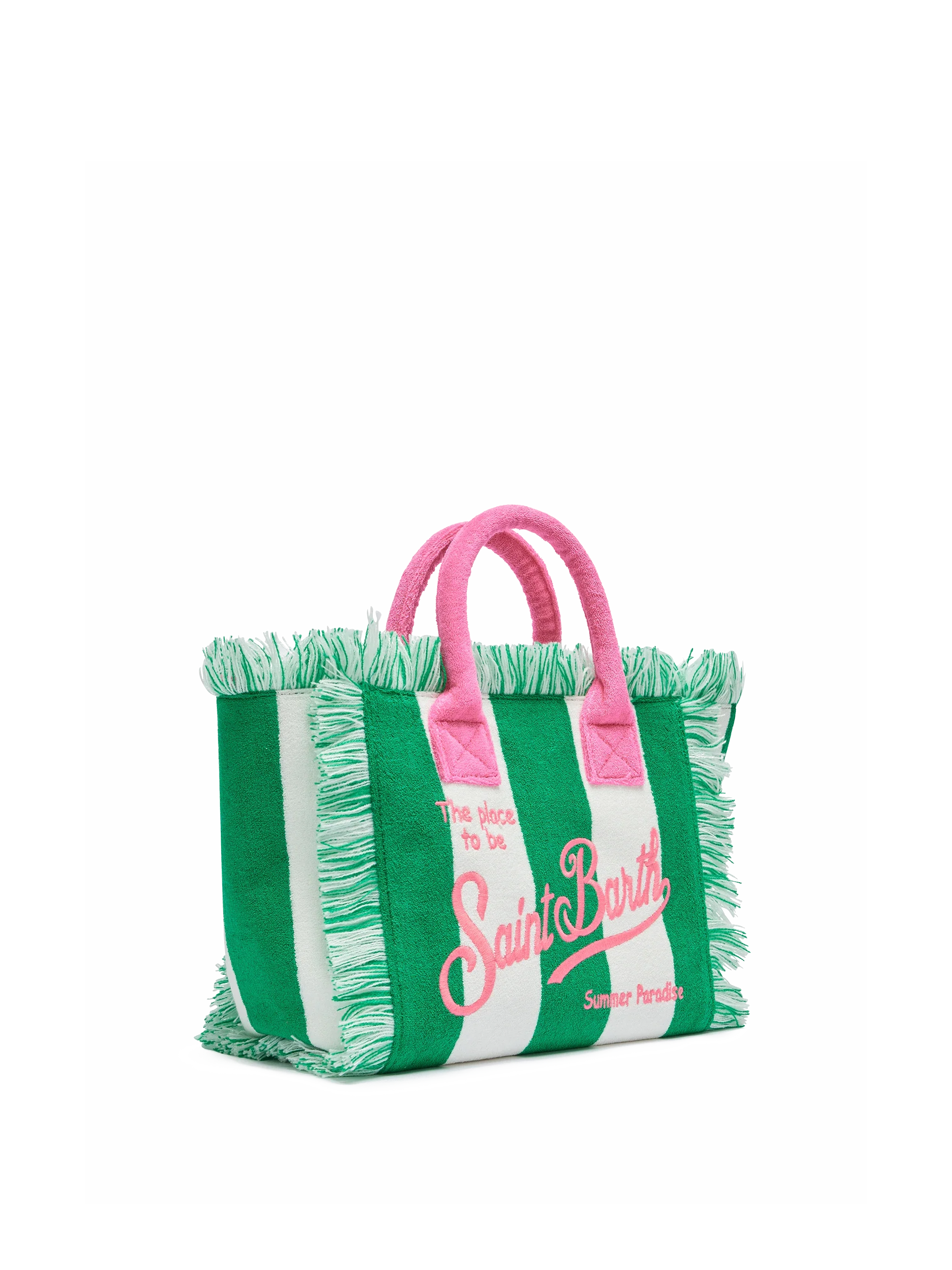 Colette Sponge green striped terry handbag - Image 4