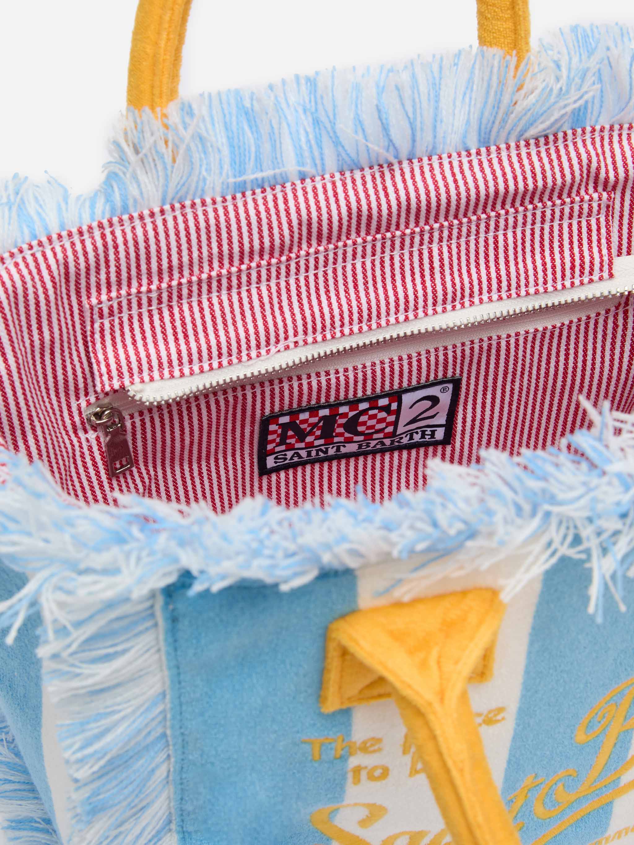 Colette Sponge light blue striped terry handbag - Image 6