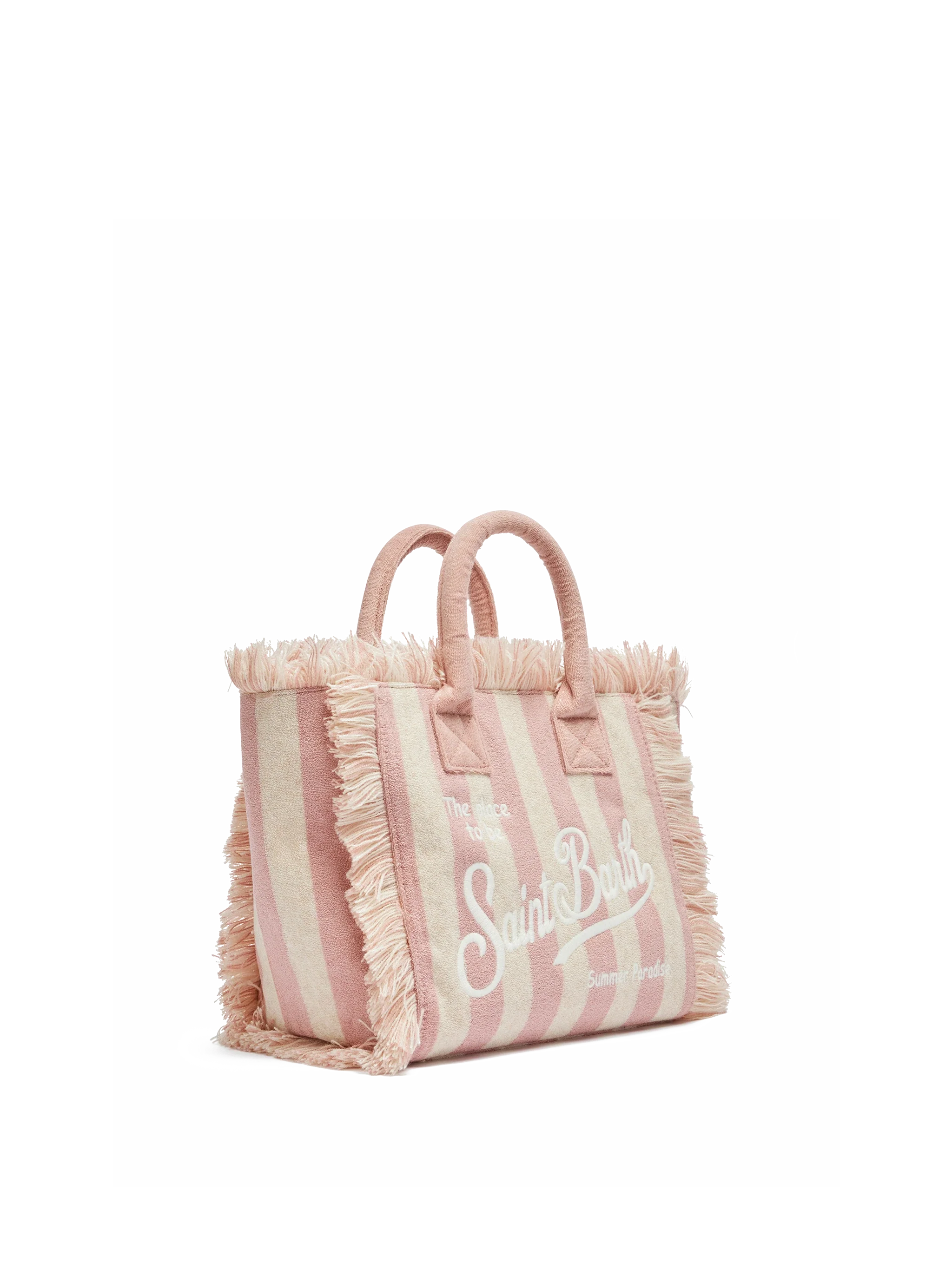 Colette Sponge light pink striped terry handbag - Image 4