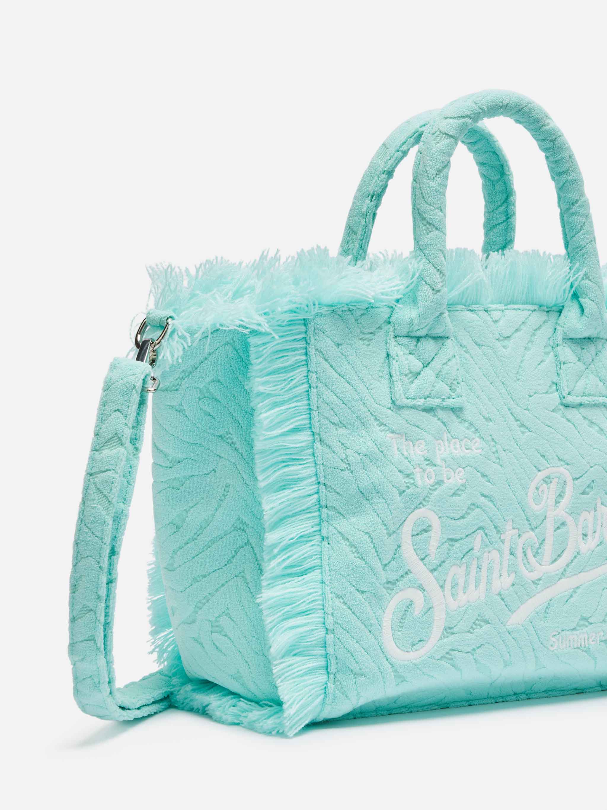 Colette Sponge water green zebra embossed terry handbag - Image 3