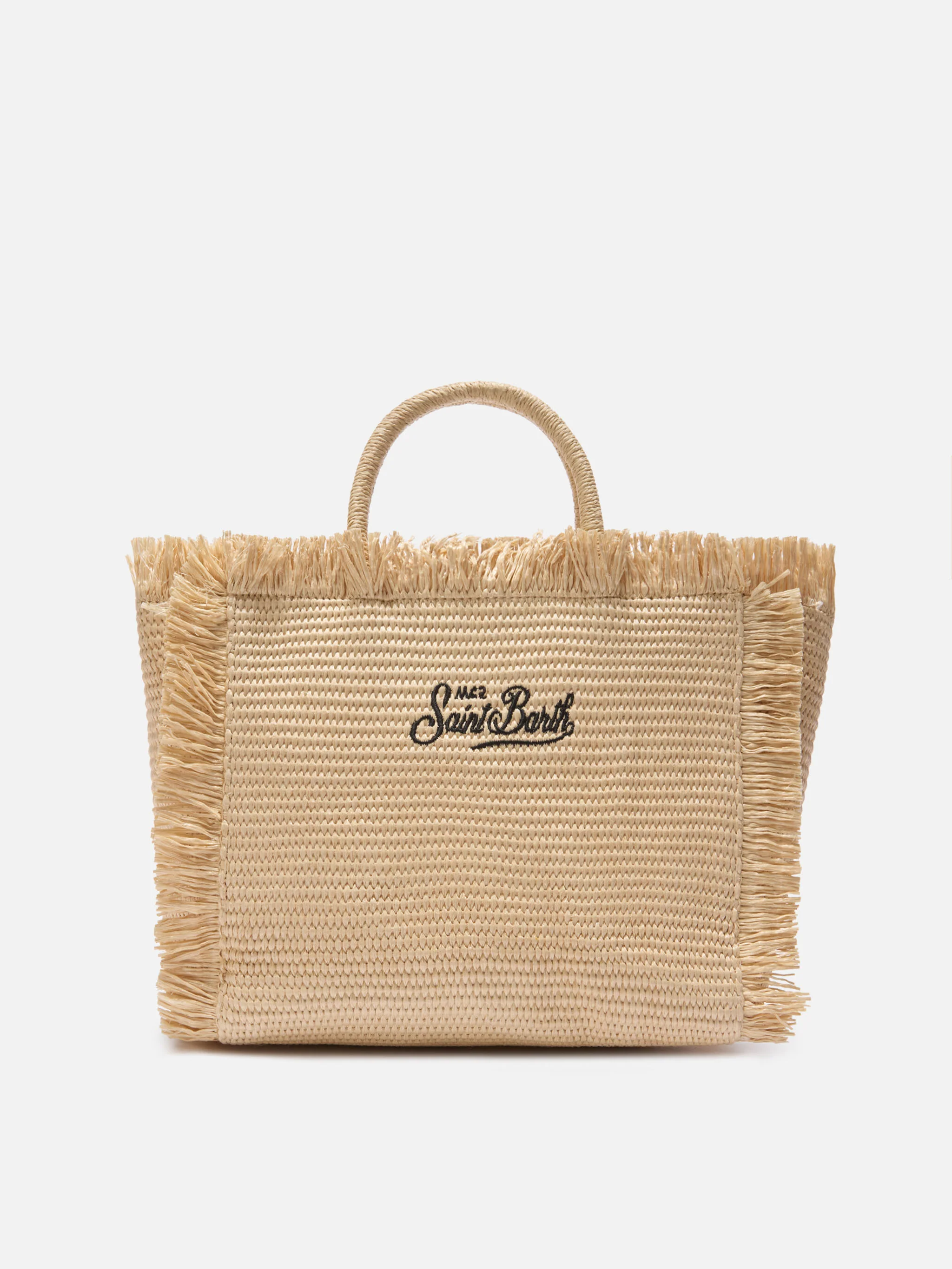 Colette straw effect bag with black embroidered logo - Image 4
