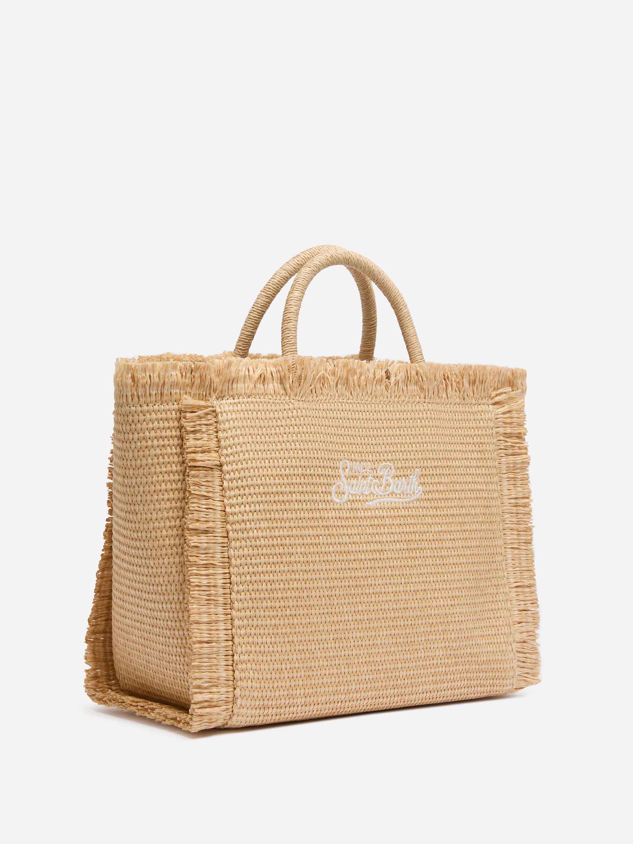 Colette Straw effect handbag with embroidered small logo - Image 5