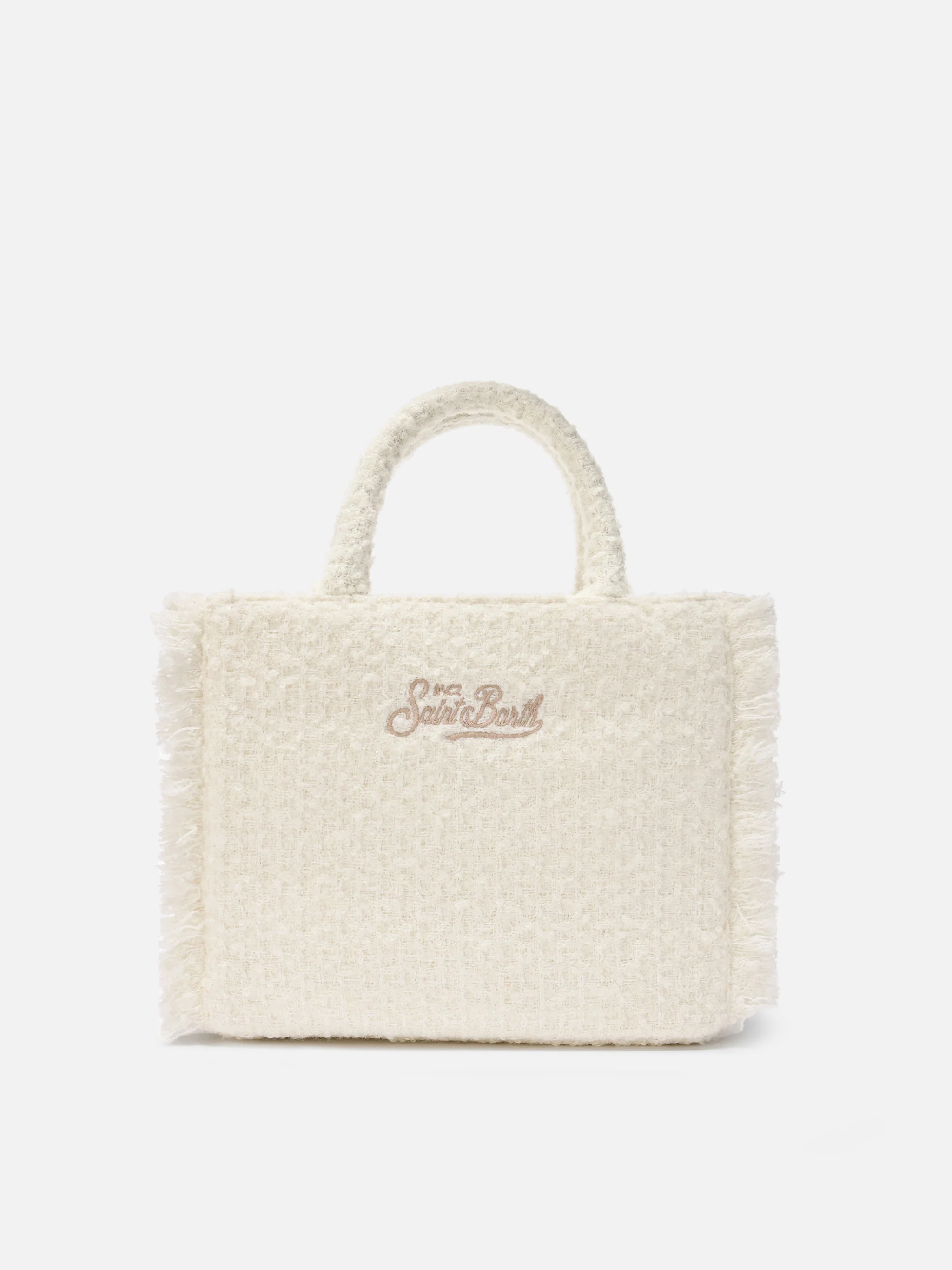 Colette Tweed Handbag in white wool blend - Image 3