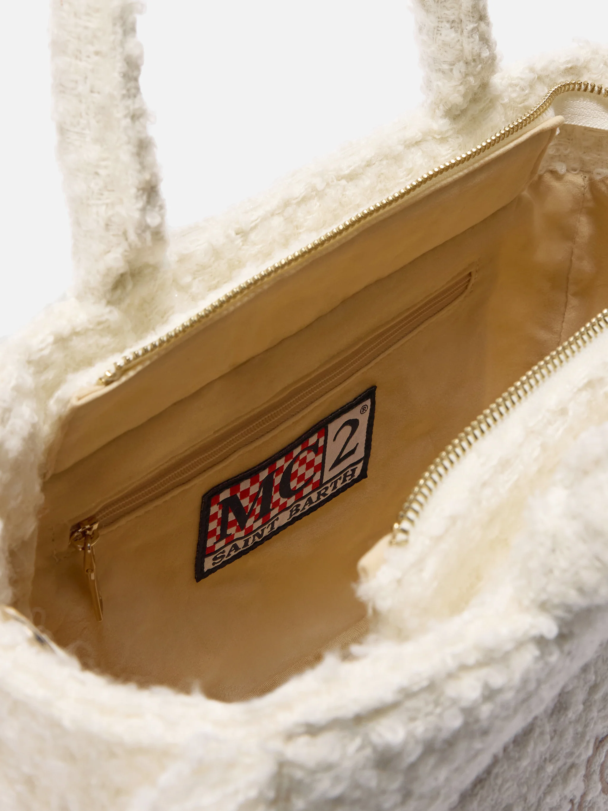 Colette Tweed Handbag in white wool blend - Image 5