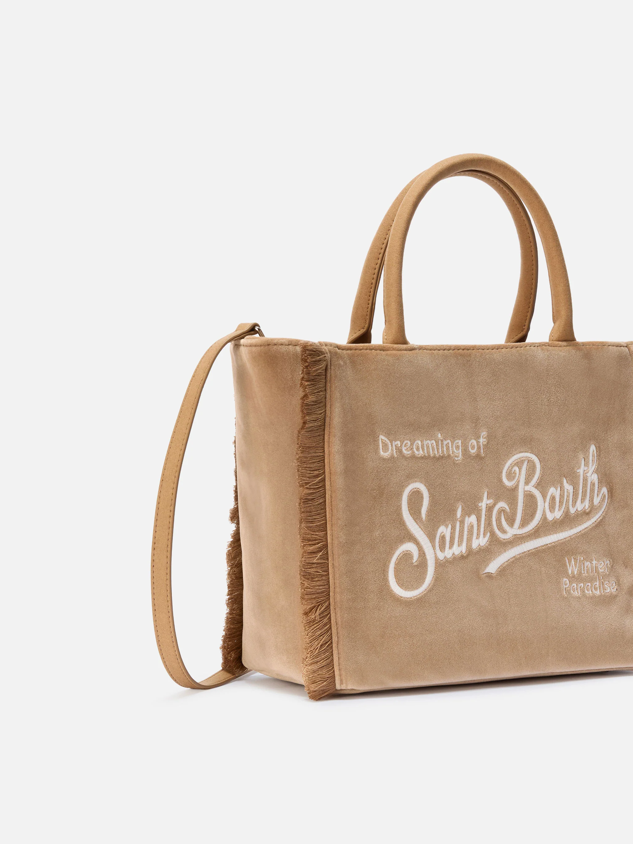 Colette Velvet beige bag - Image 3