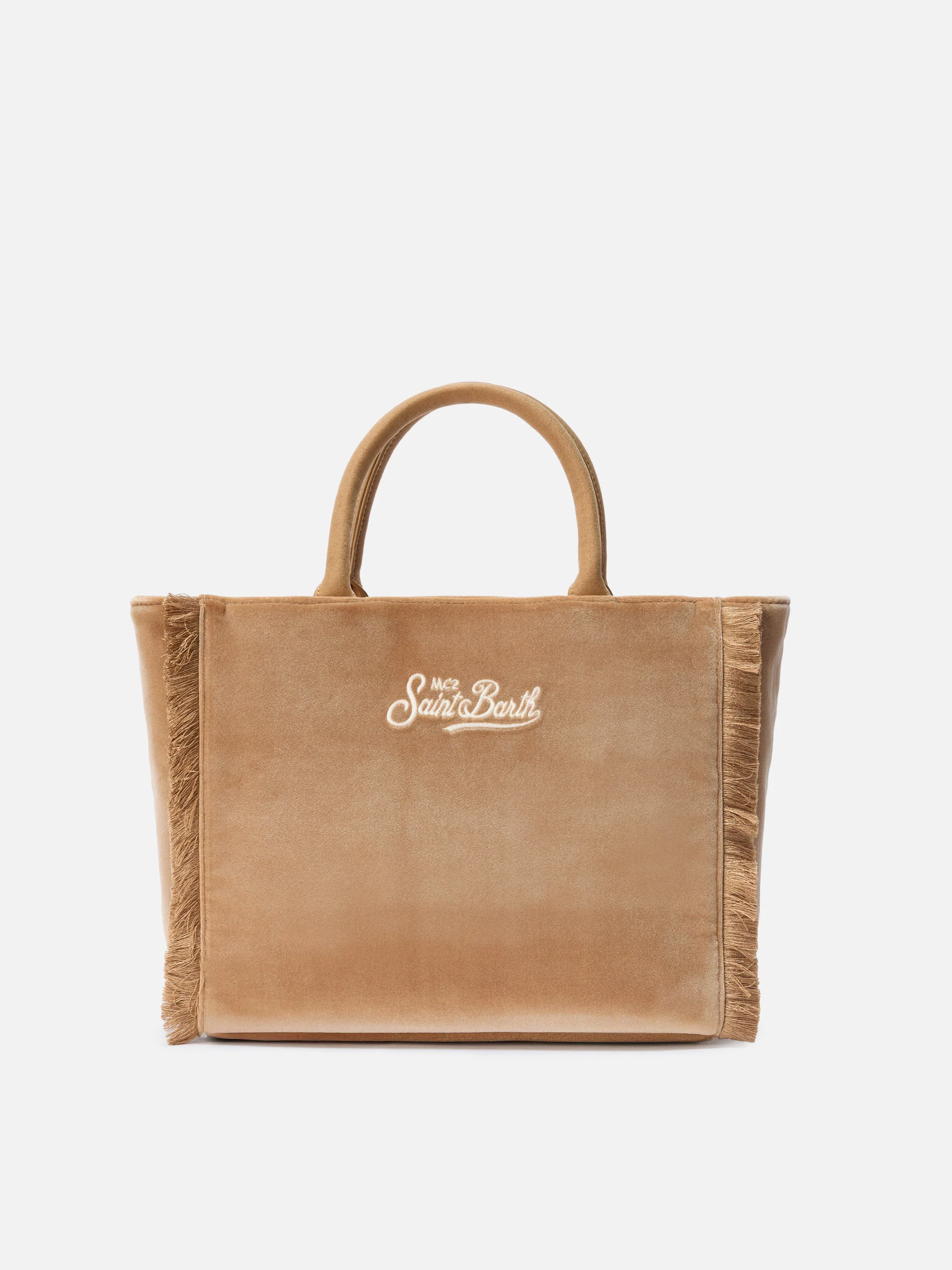 Colette Velvet beige bag - Image 4