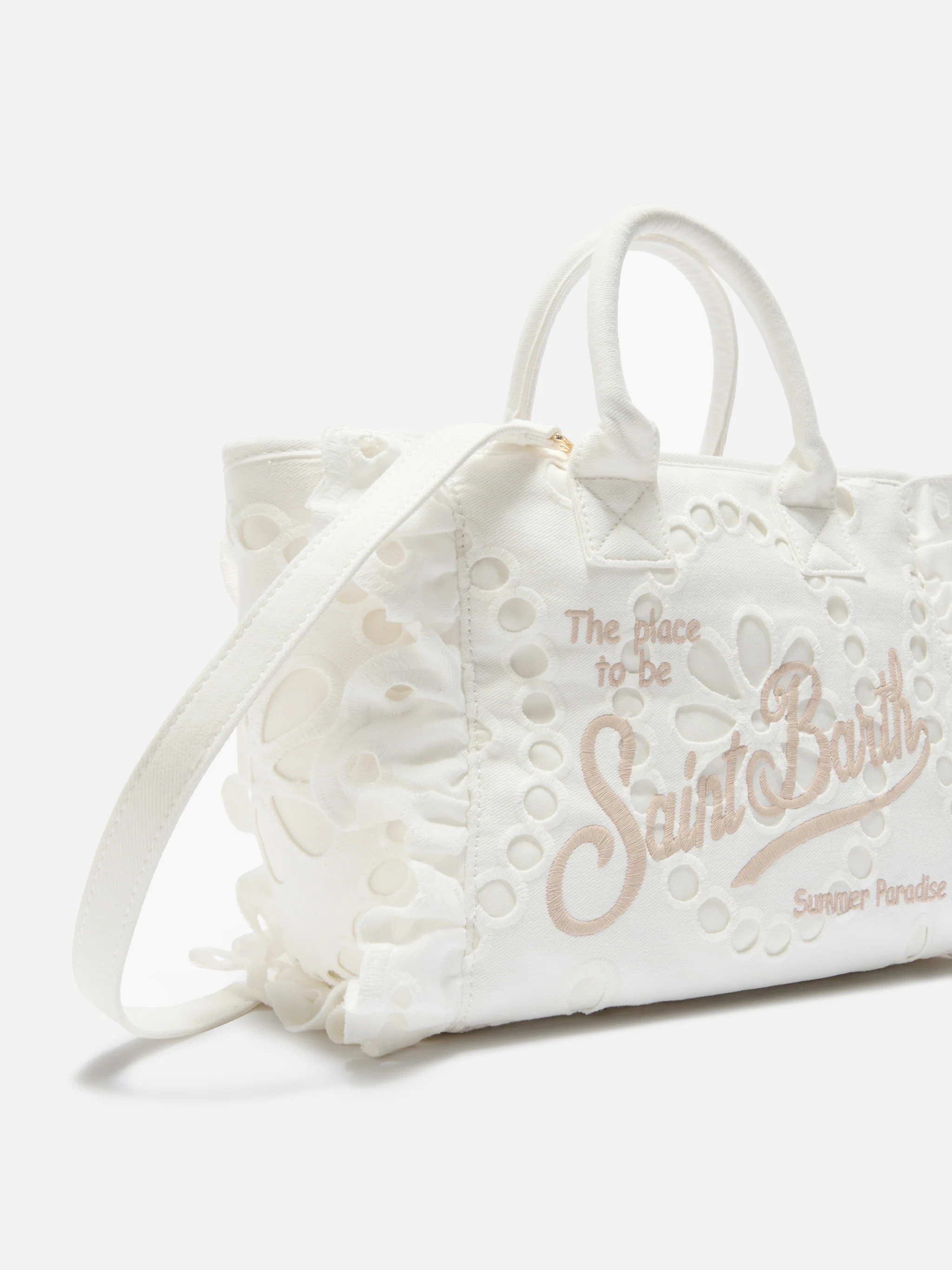 Colette Volant bag in white broderie anglaise cotton - Image 3