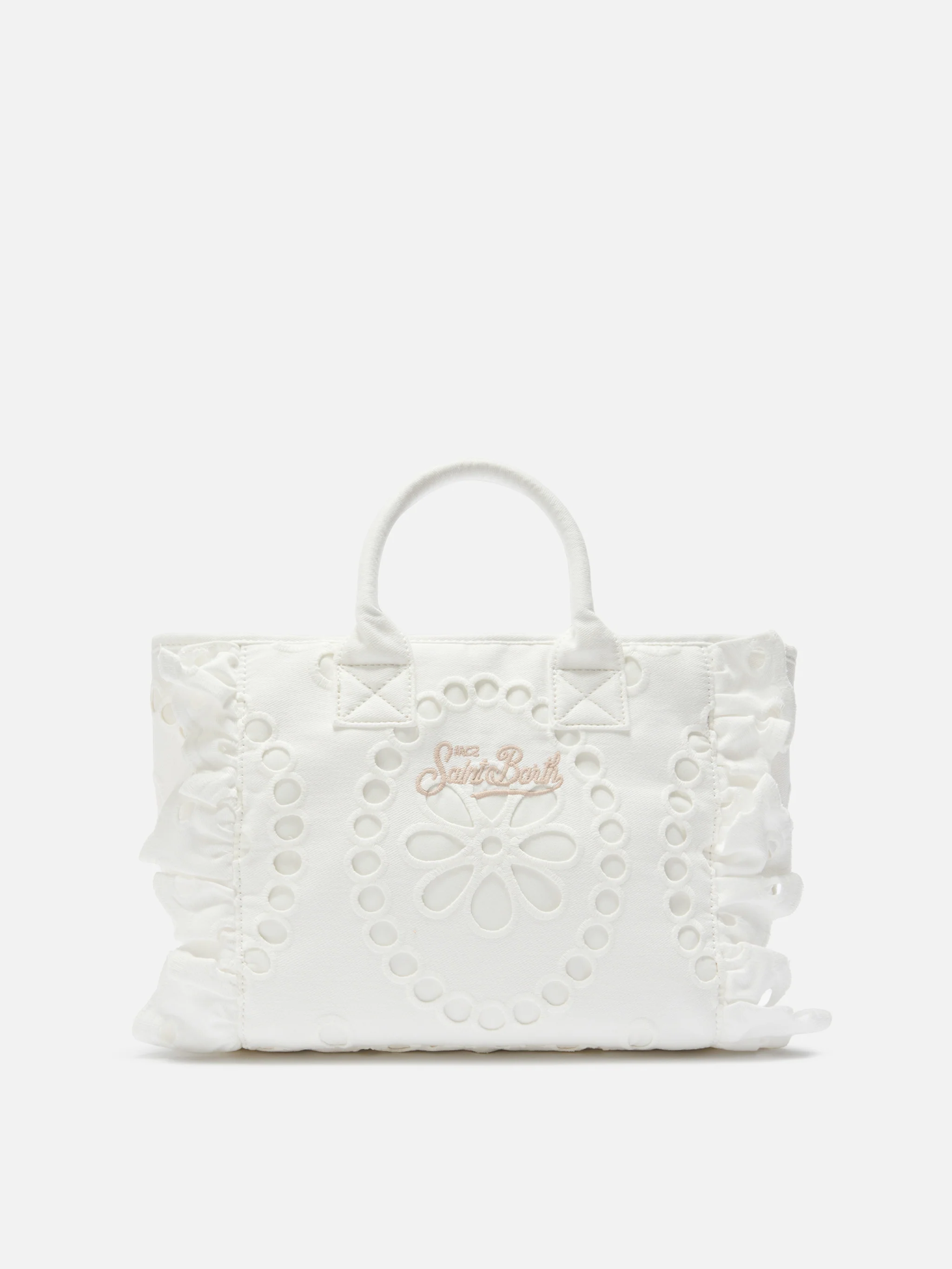 Colette Volant bag in white broderie anglaise cotton - Image 4