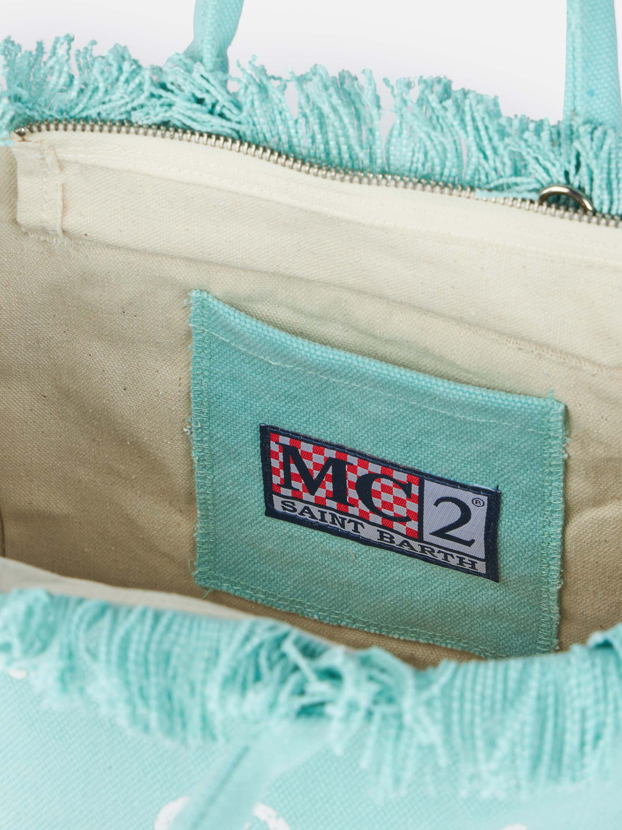 Colette water green cotton canvas handbag - Image 5