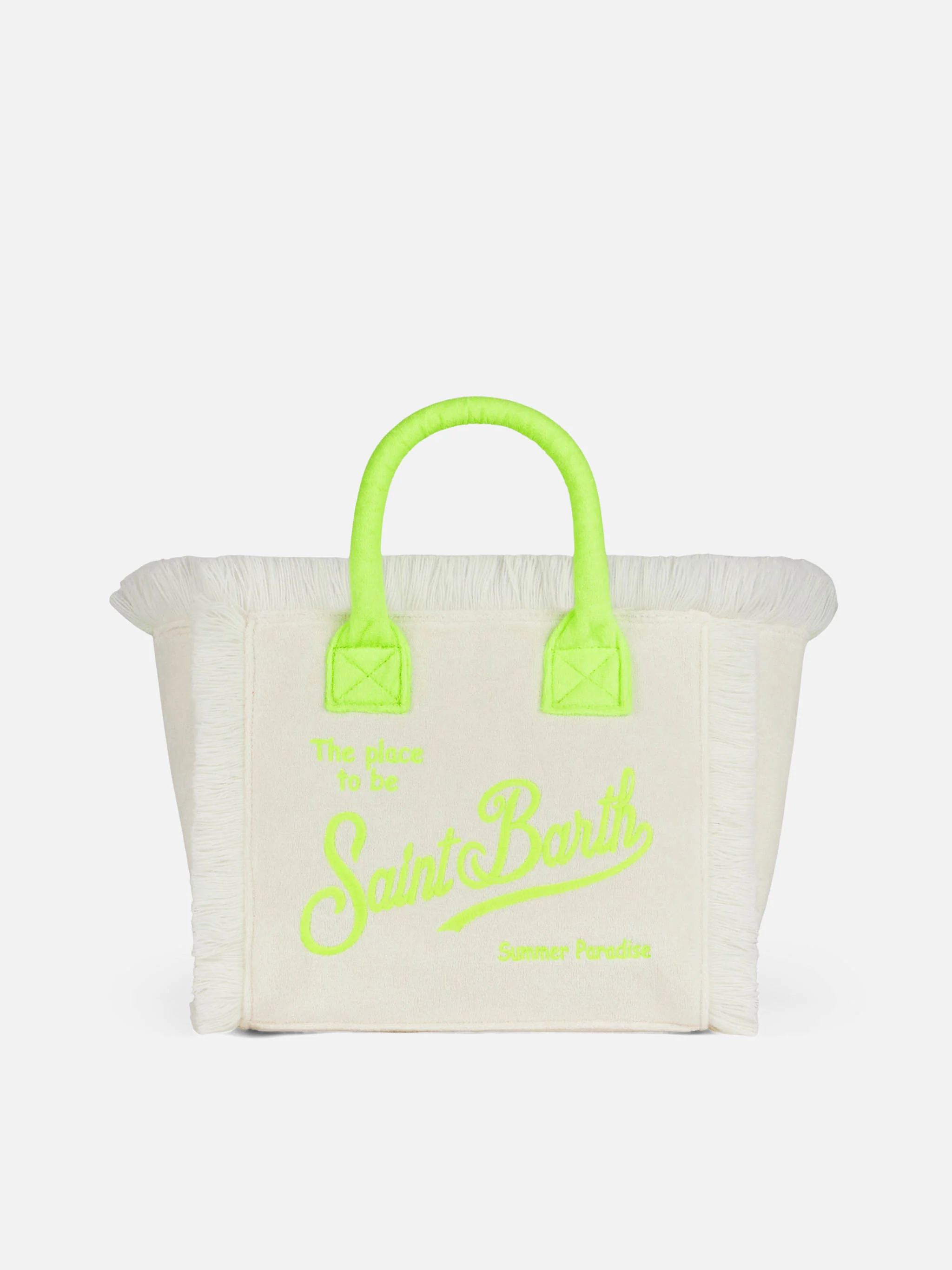 Colette white terry handbag with Saint Barth logo