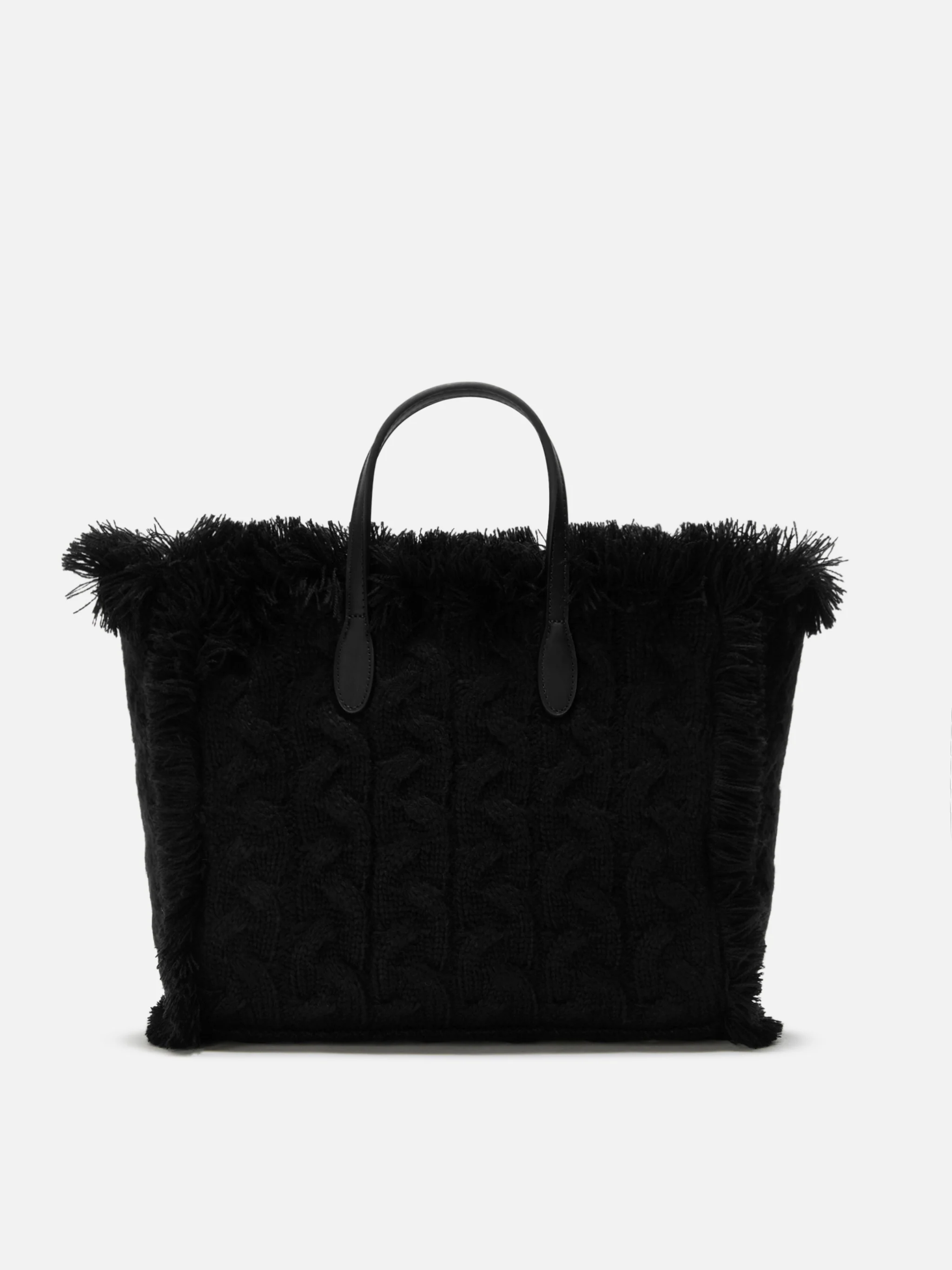 Colette Wool Braid Handbag in black braided wool blend with rhinestones - Image 4