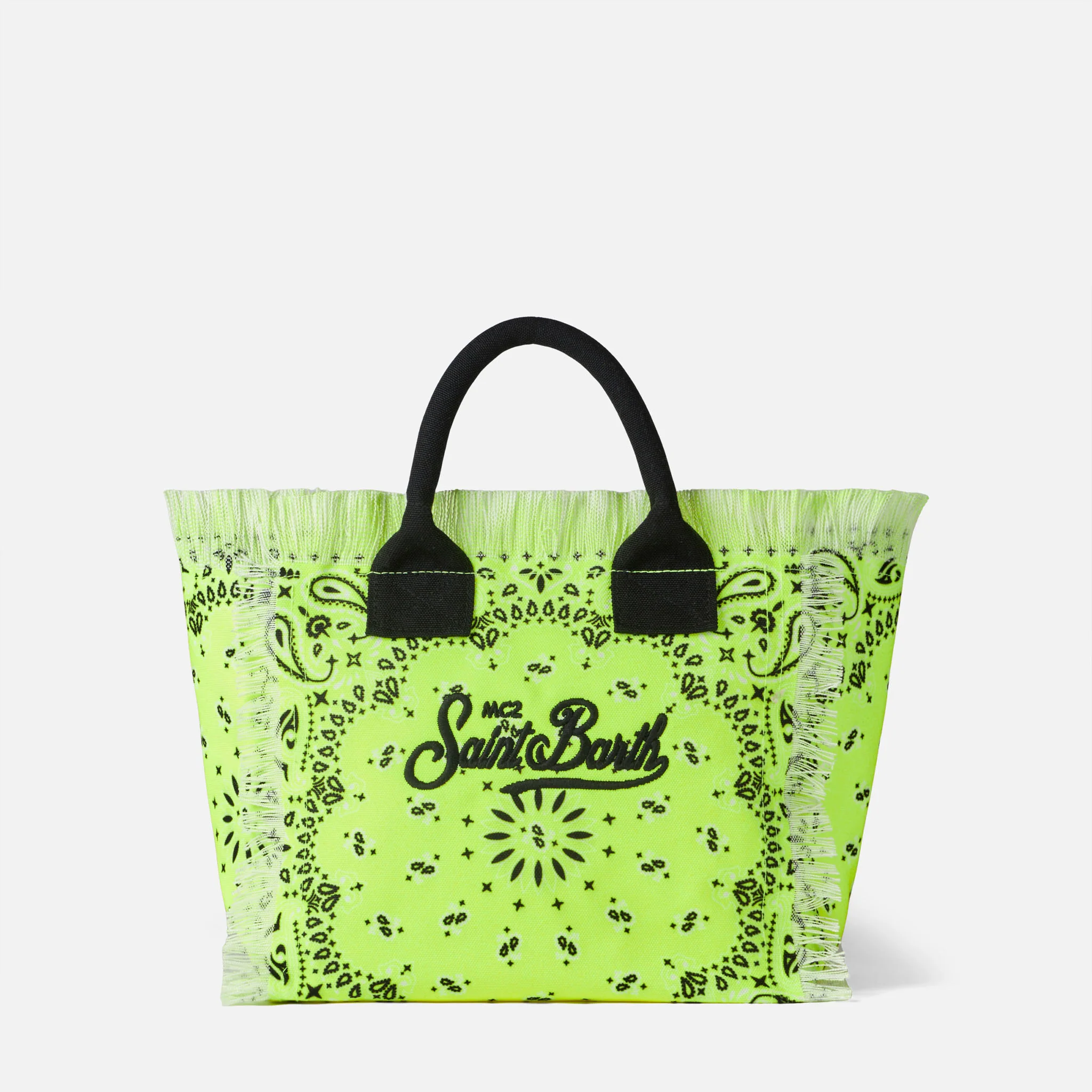 Colette fluo yellow handbag with bandanna print - Image 3