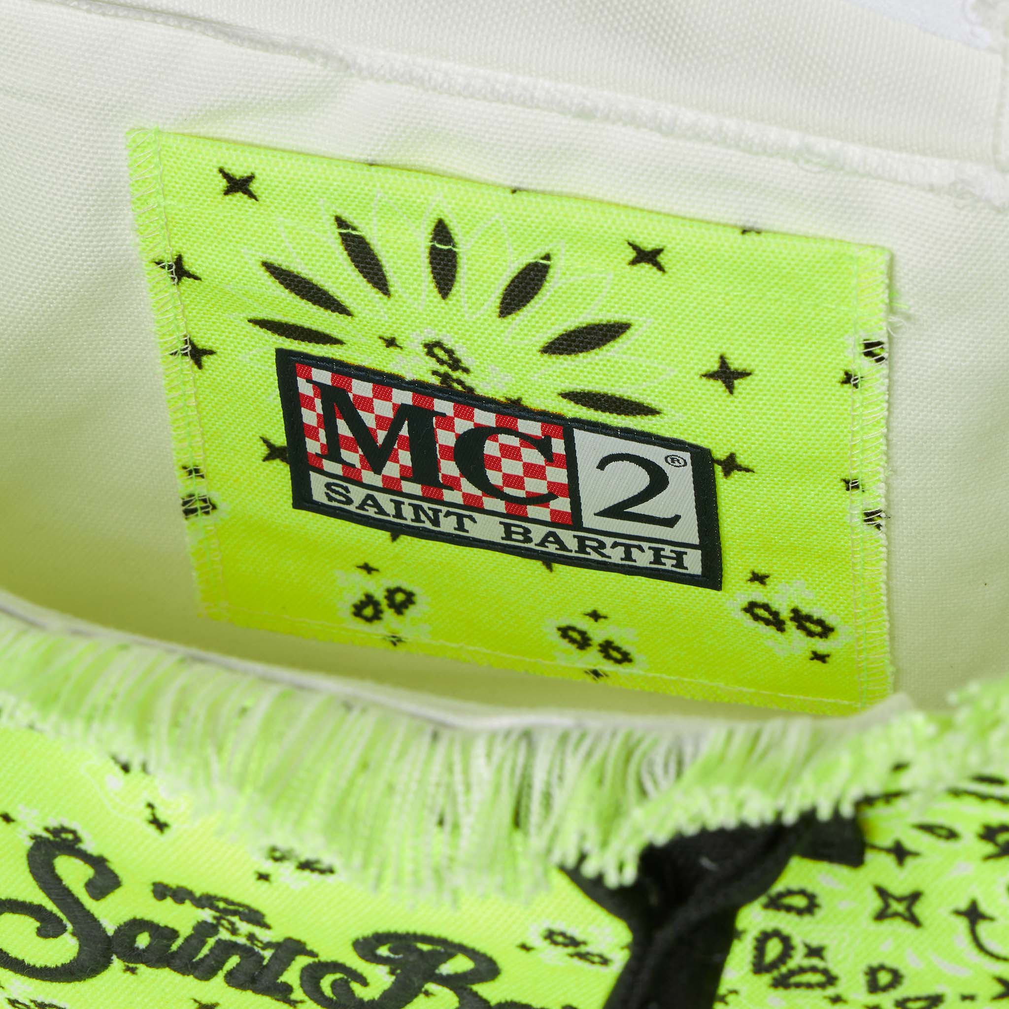 Colette fluo yellow handbag with bandanna print - Image 5
