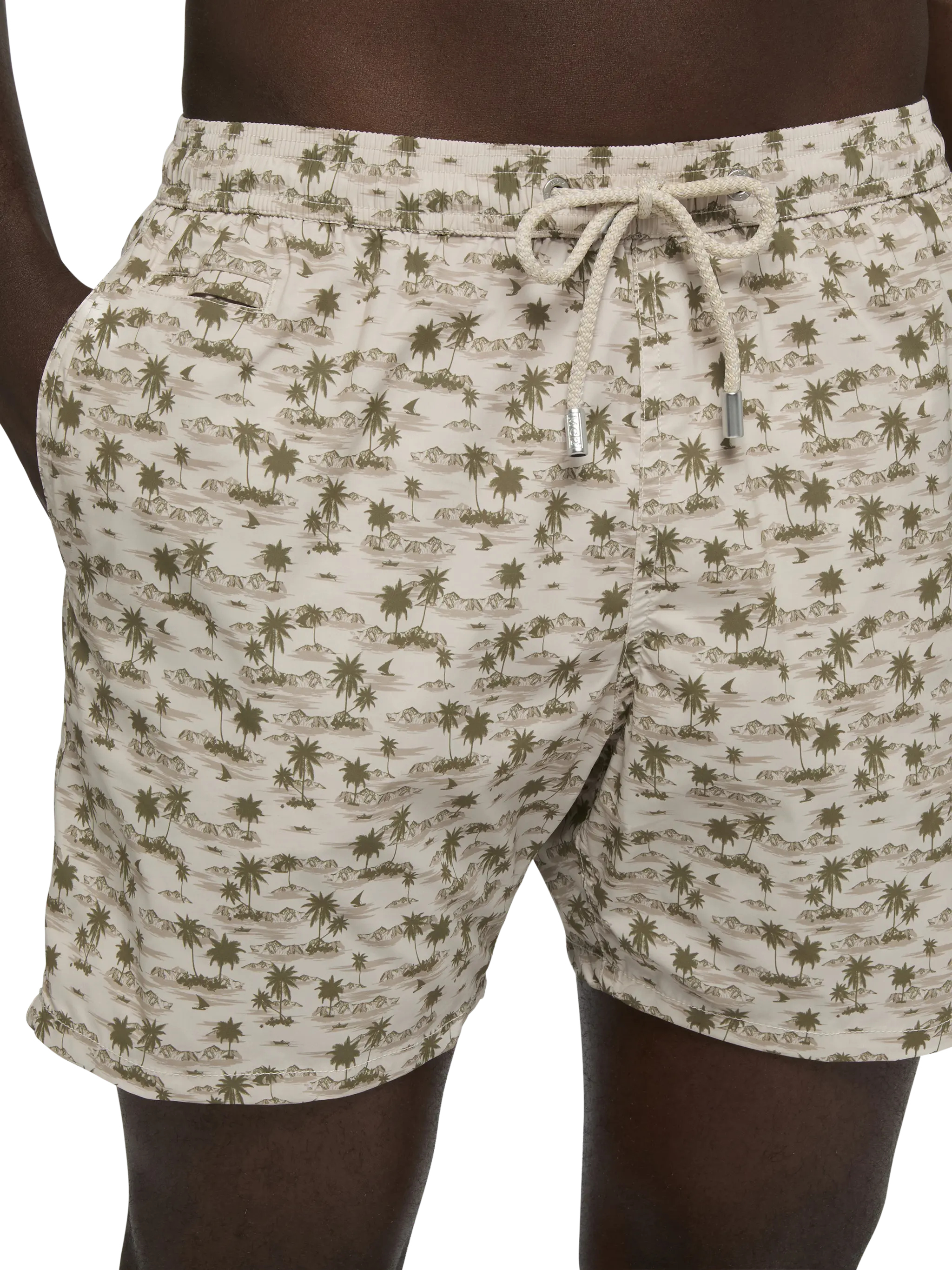Comfort Light swim shorts with beach print - Image 4