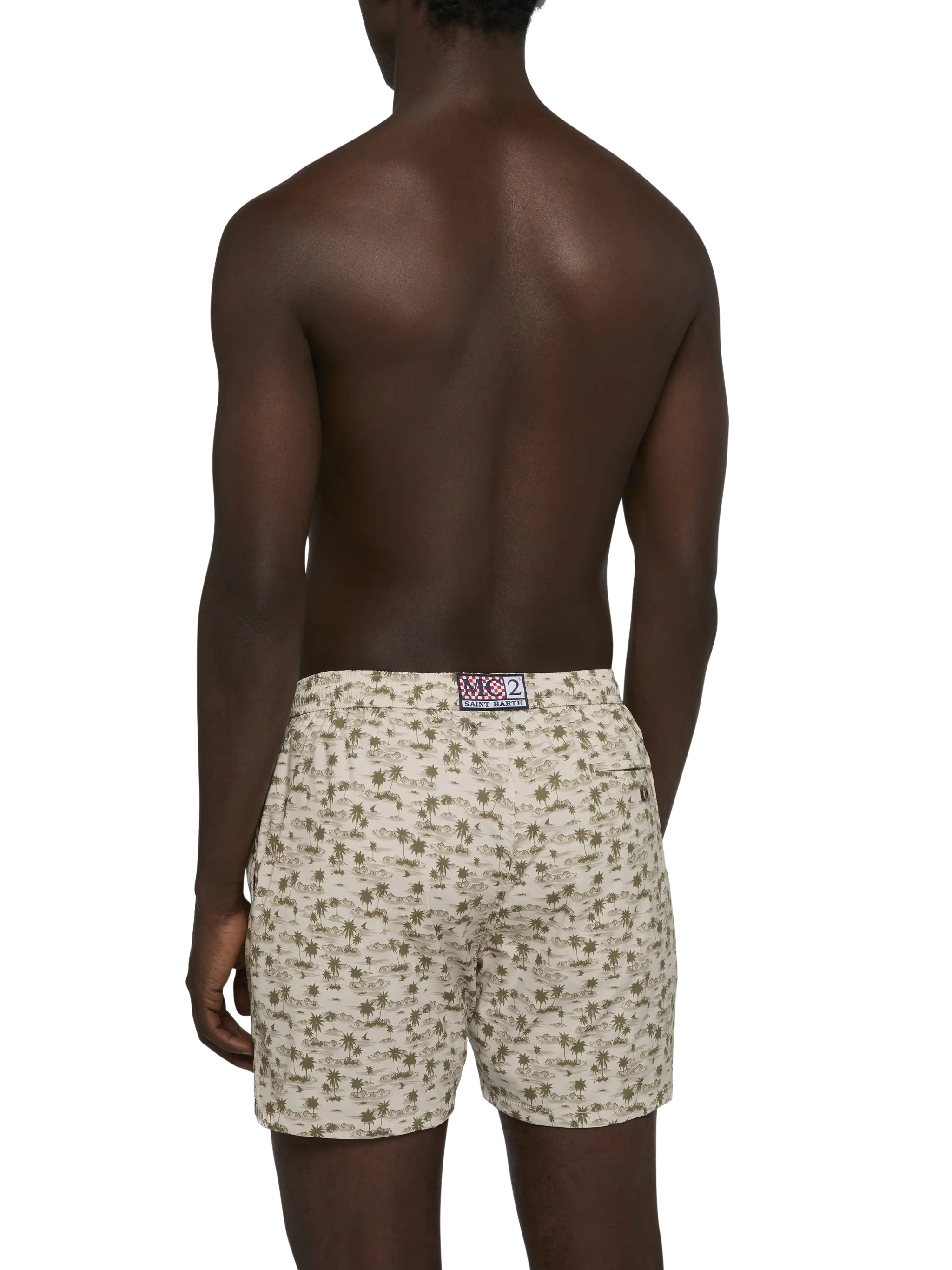 Comfort Light swim shorts with beach print - Image 5
