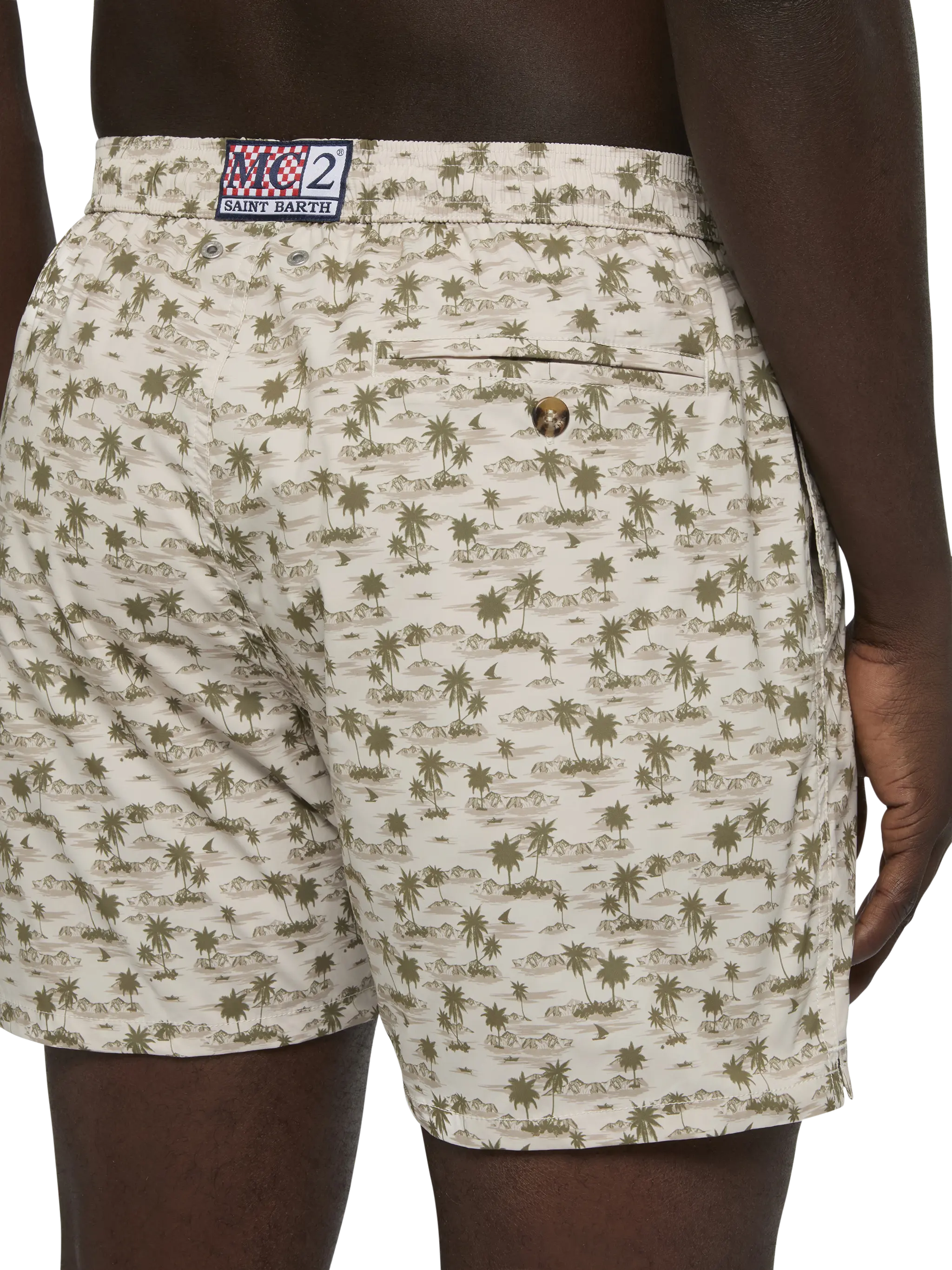Comfort Light swim shorts with beach print - Image 6