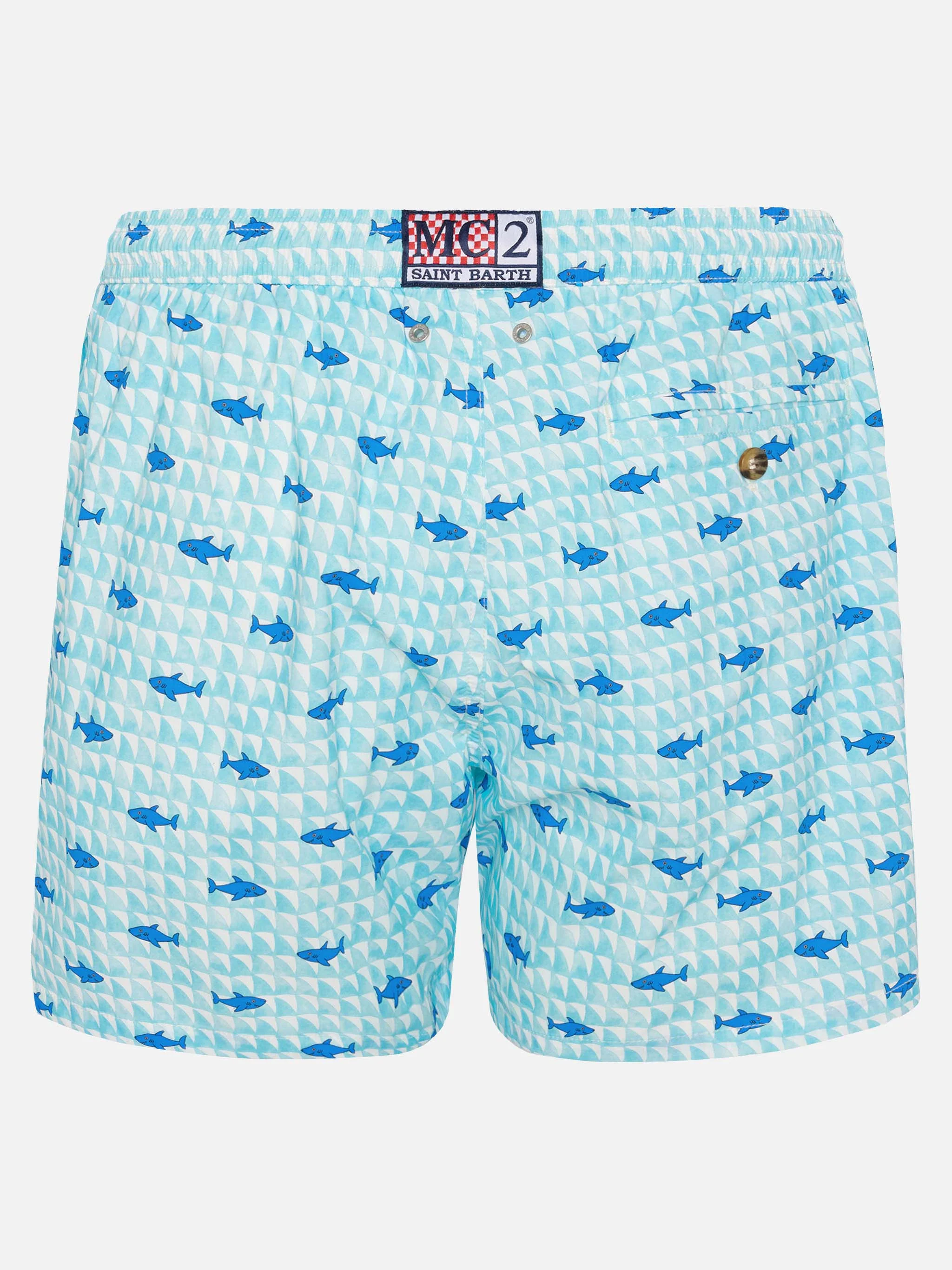 Comfort Light swim shorts with fin shark print - Image 2