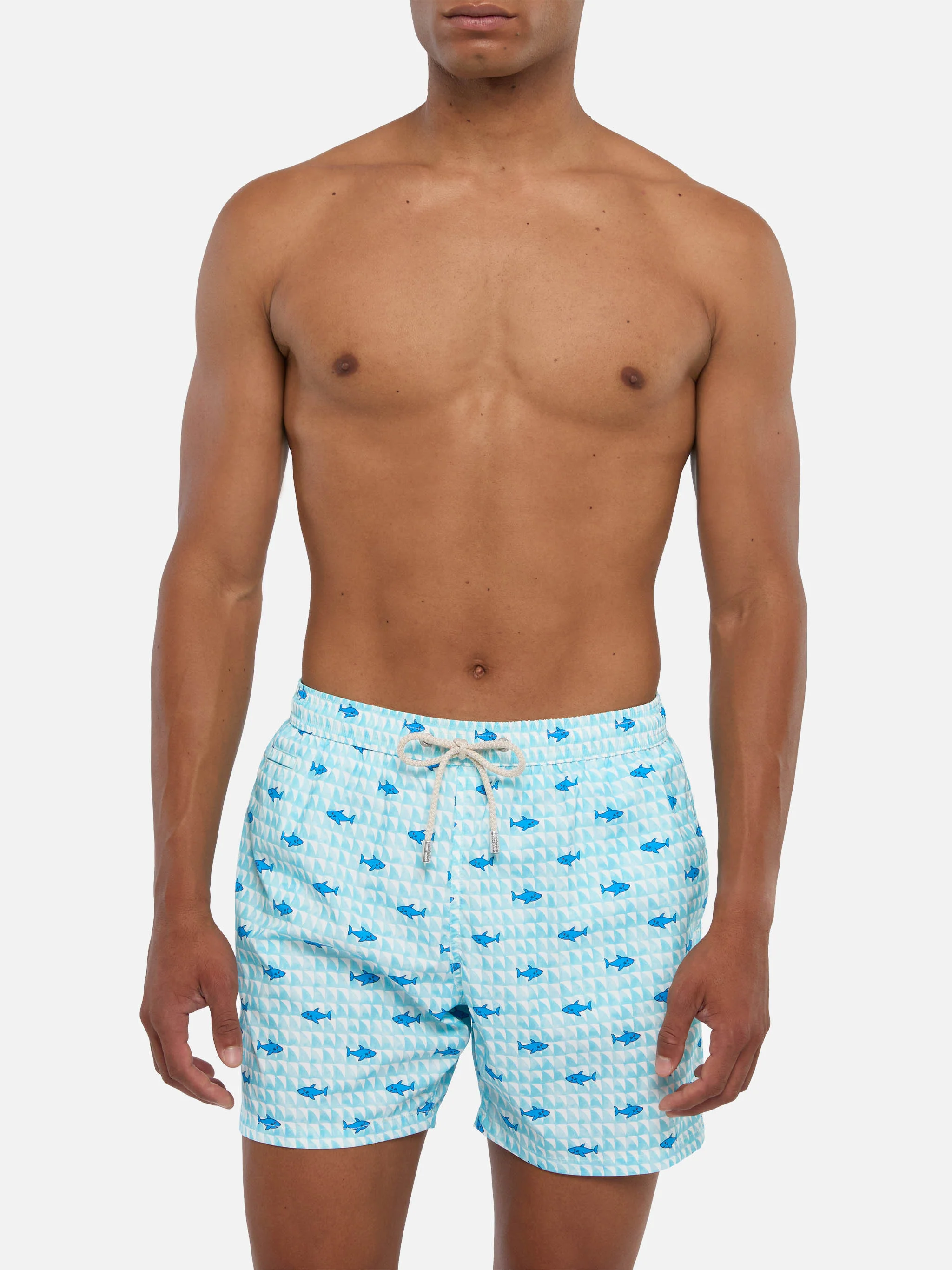 Comfort Light swim shorts with fin shark print - Image 3