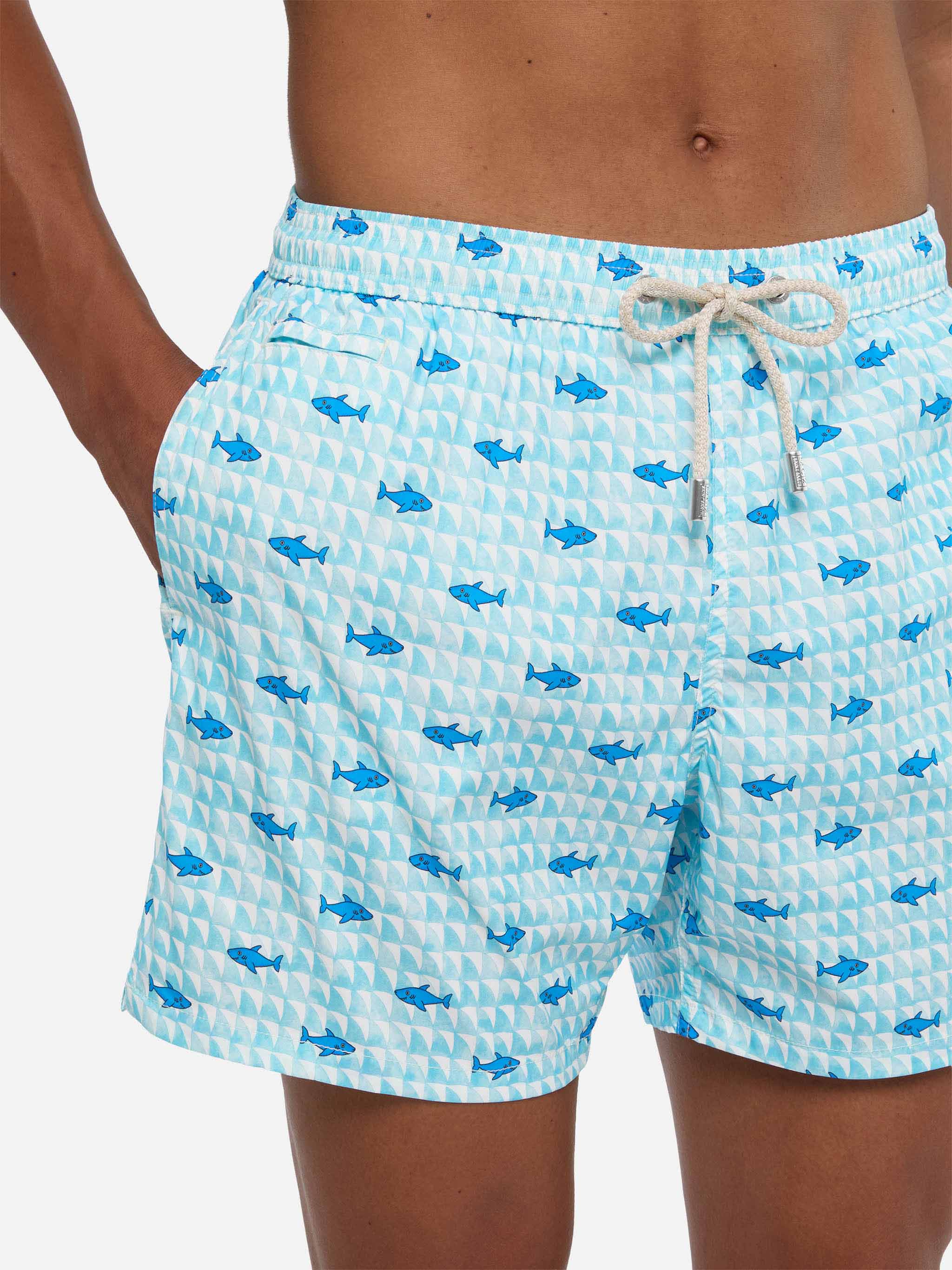 Comfort Light swim shorts with fin shark print - Image 4
