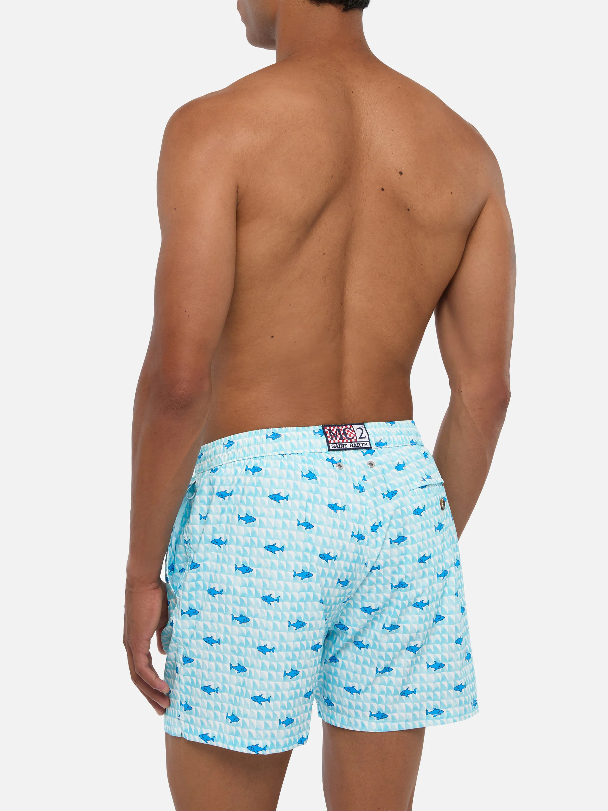 Comfort Light swim shorts with fin shark print - Image 5
