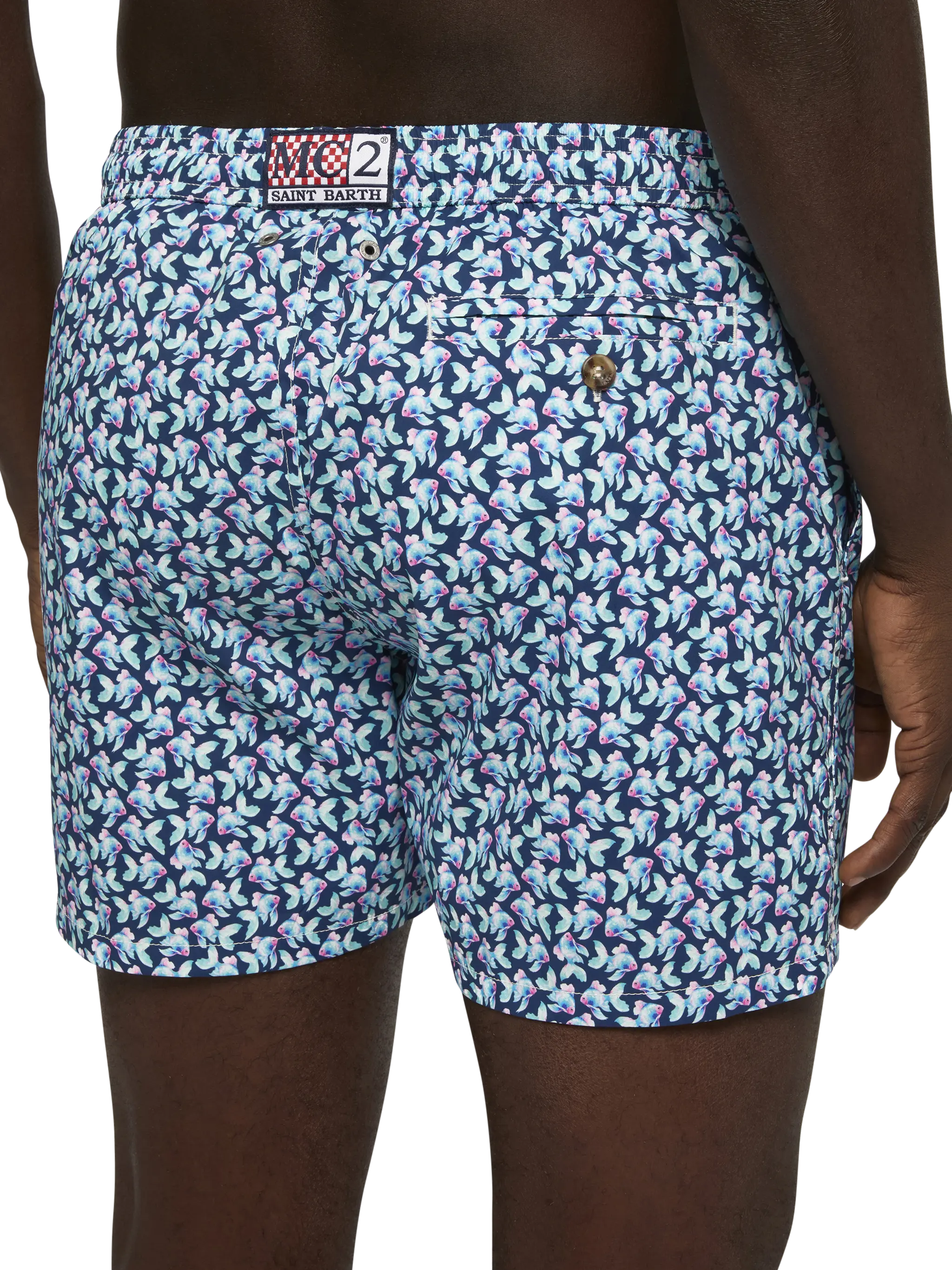 Comfort Light swim shorts with fish print - Image 6