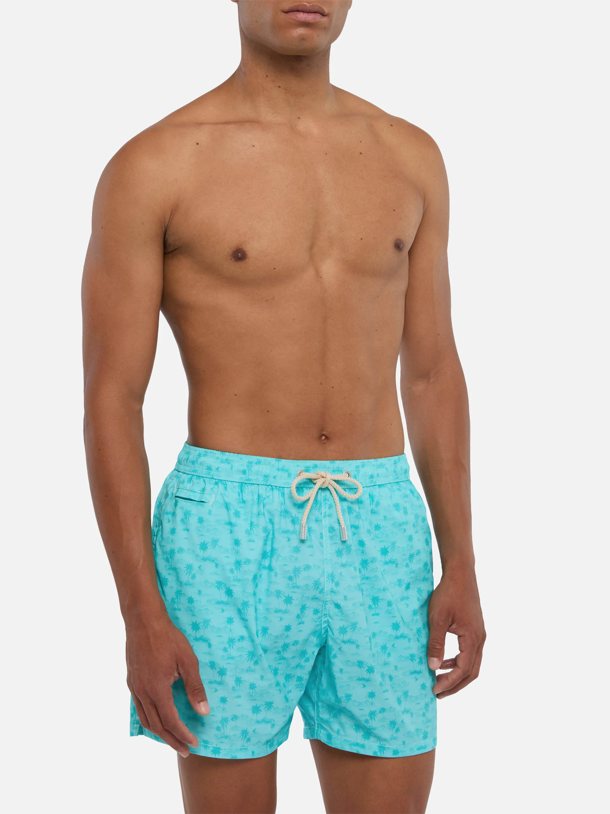 Comfort Light swim shorts with hawaiian print - Image 3