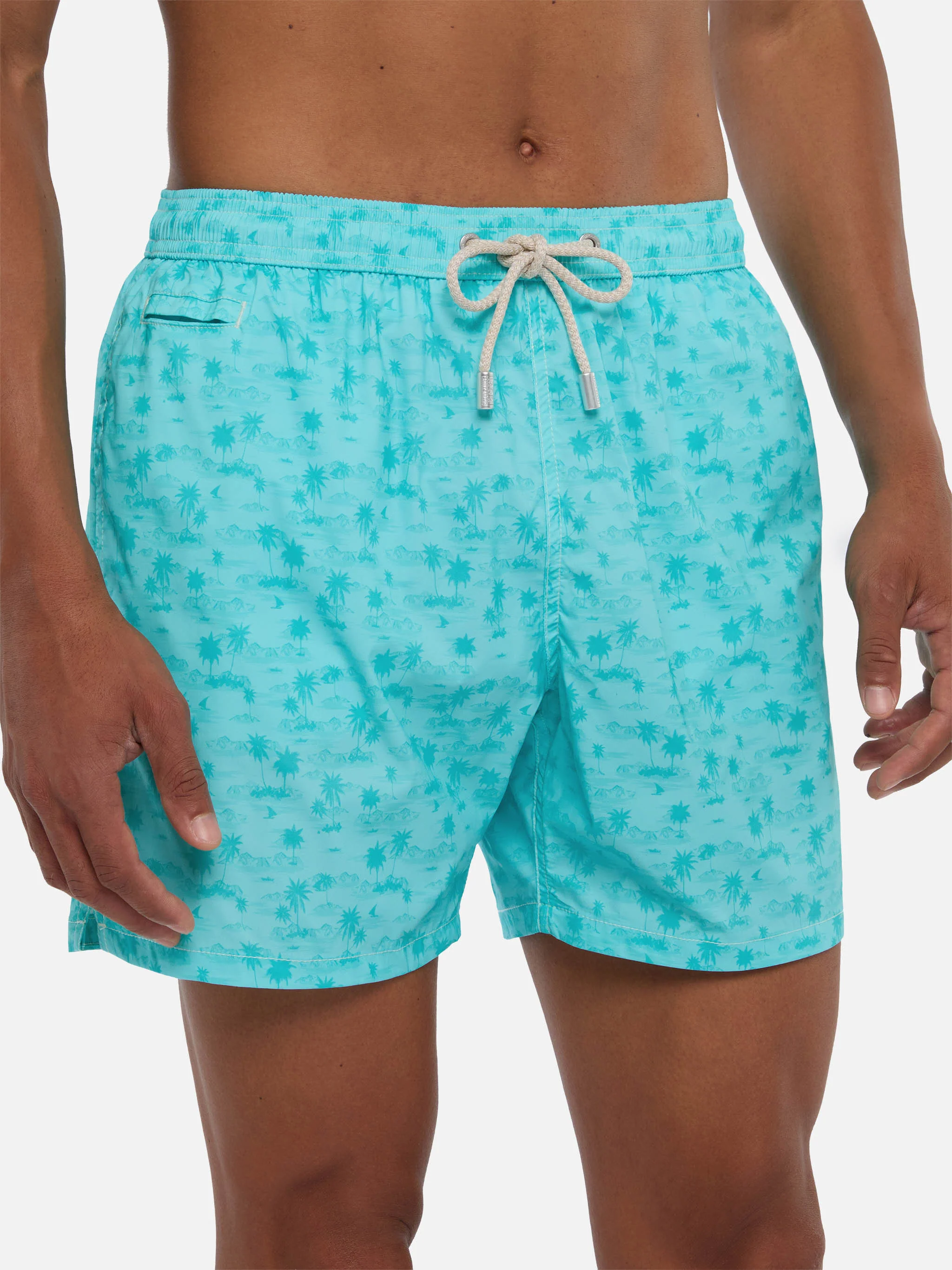 Comfort Light swim shorts with hawaiian print - Image 4