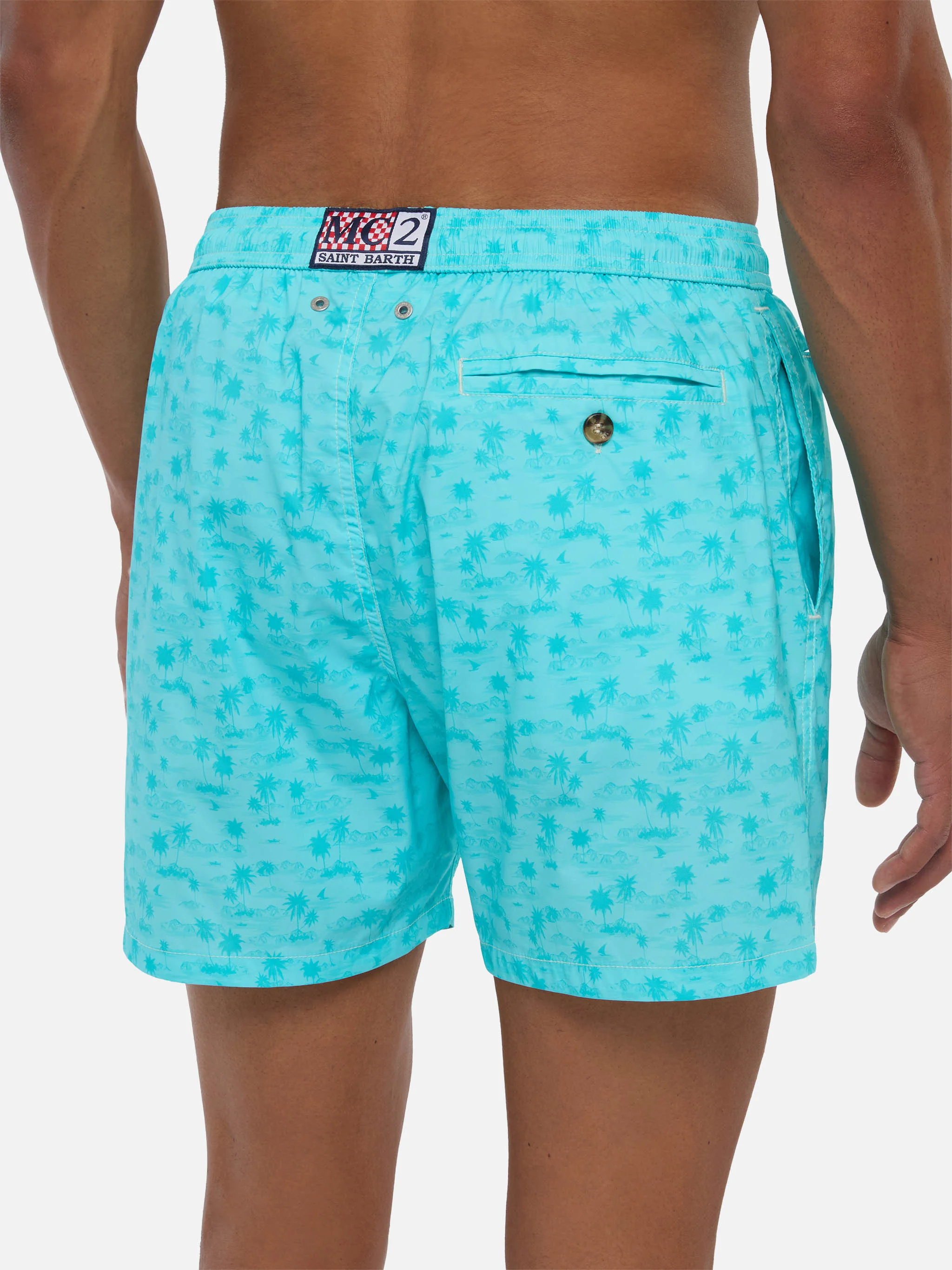 Comfort Light swim shorts with hawaiian print - Image 6