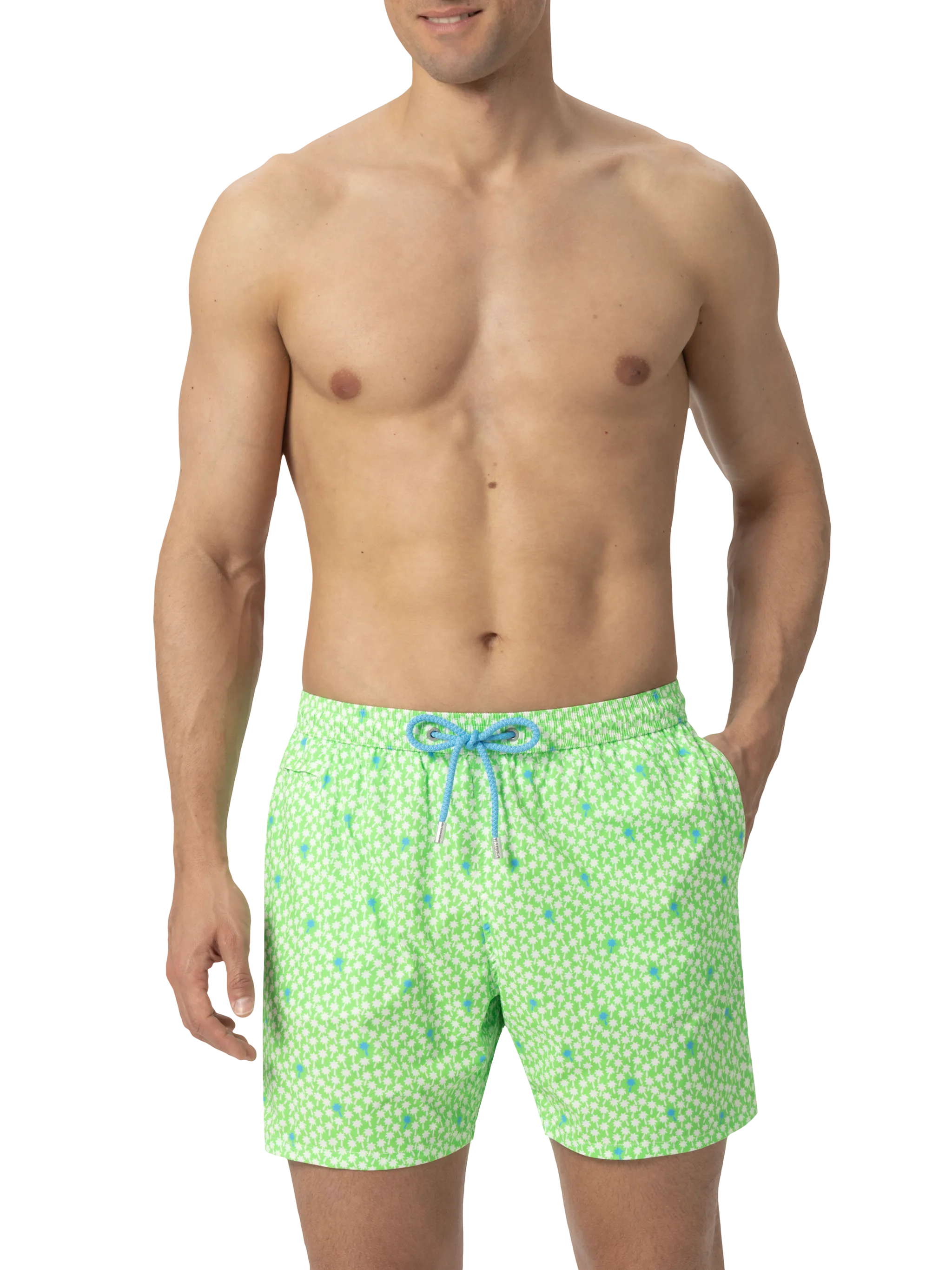 Comfort Light swim shorts with palm print - Image 3