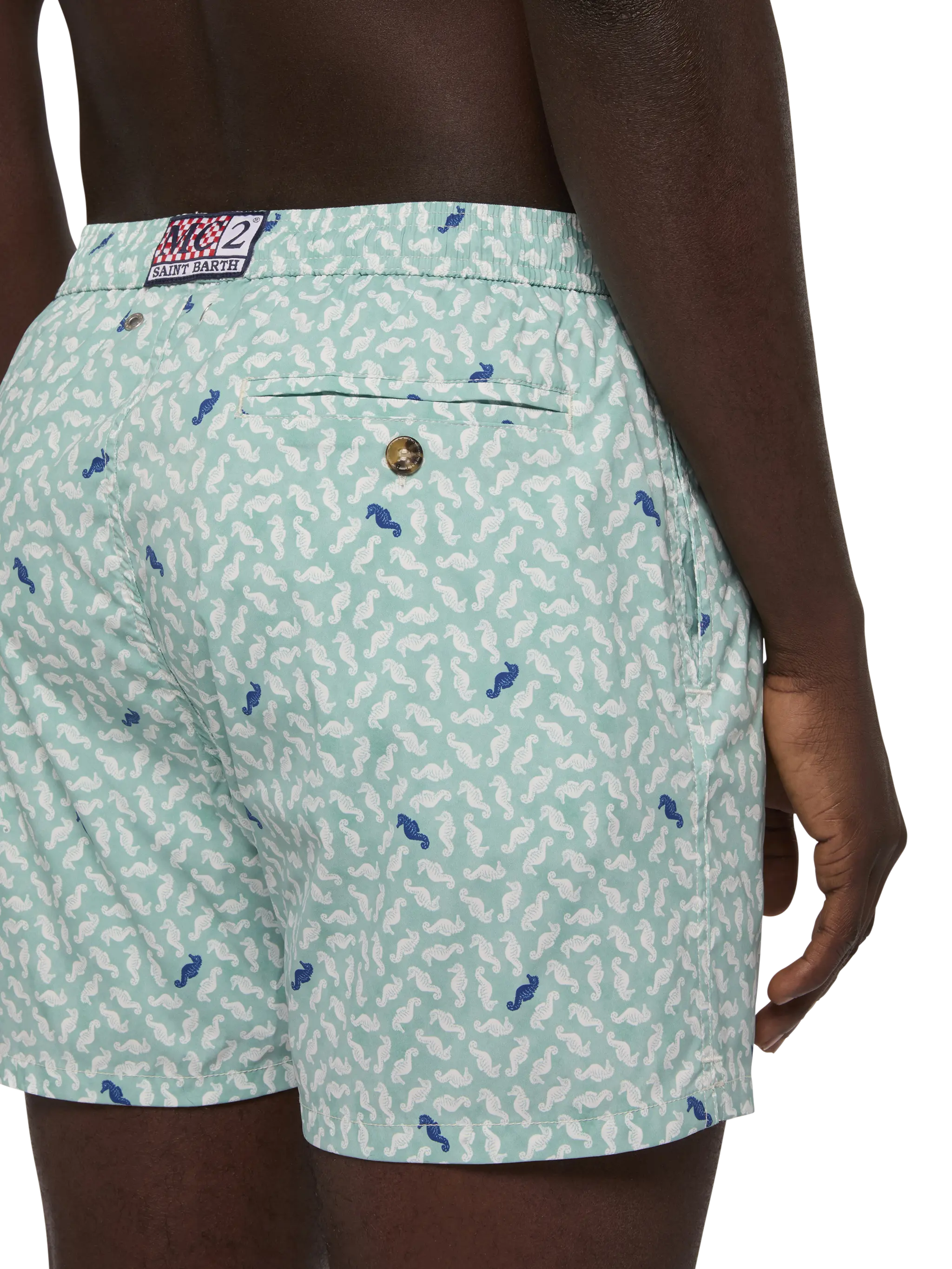 Comfort Light swim shorts with sea horse print - Image 6