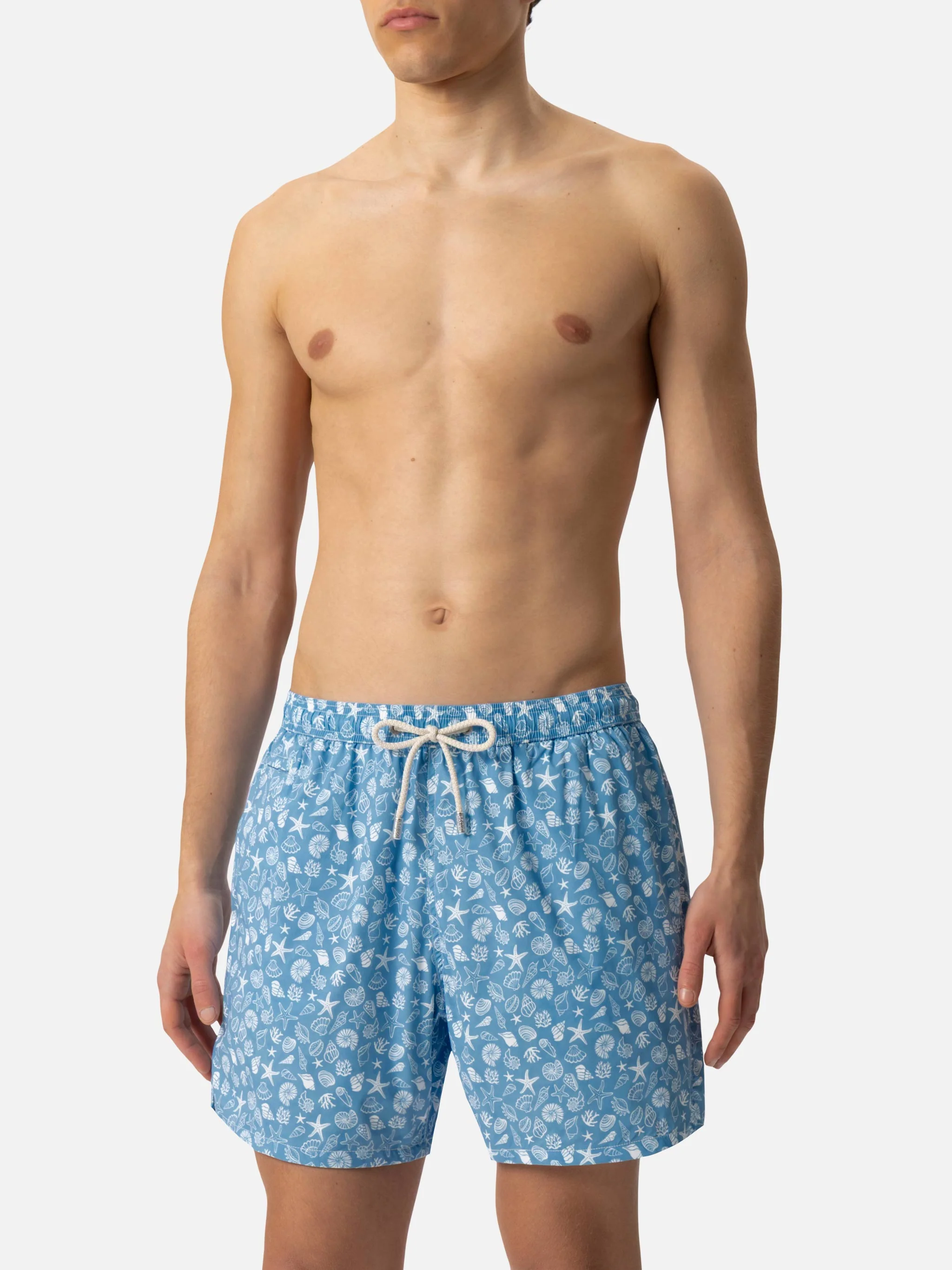Comfort Light swim shorts with tropical shell print - Image 6
