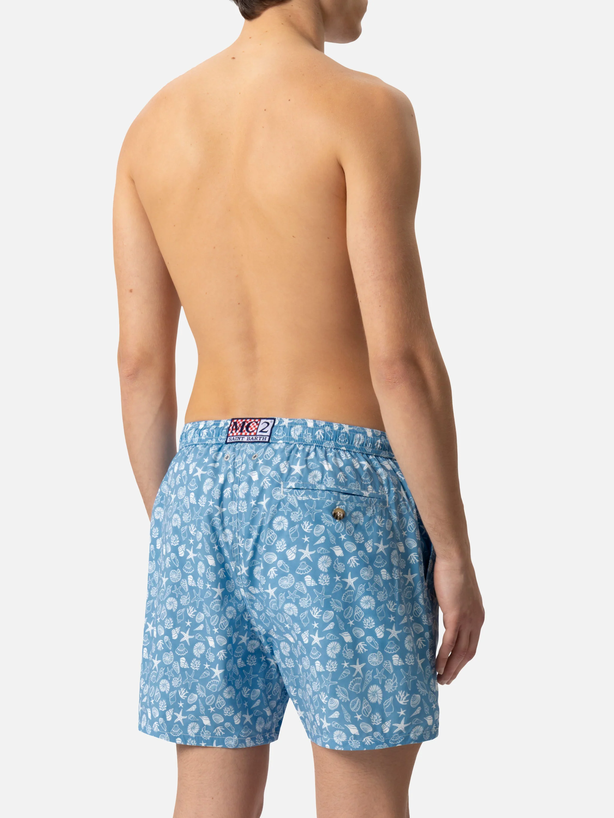Comfort Light swim shorts with tropical shell print - Image 7