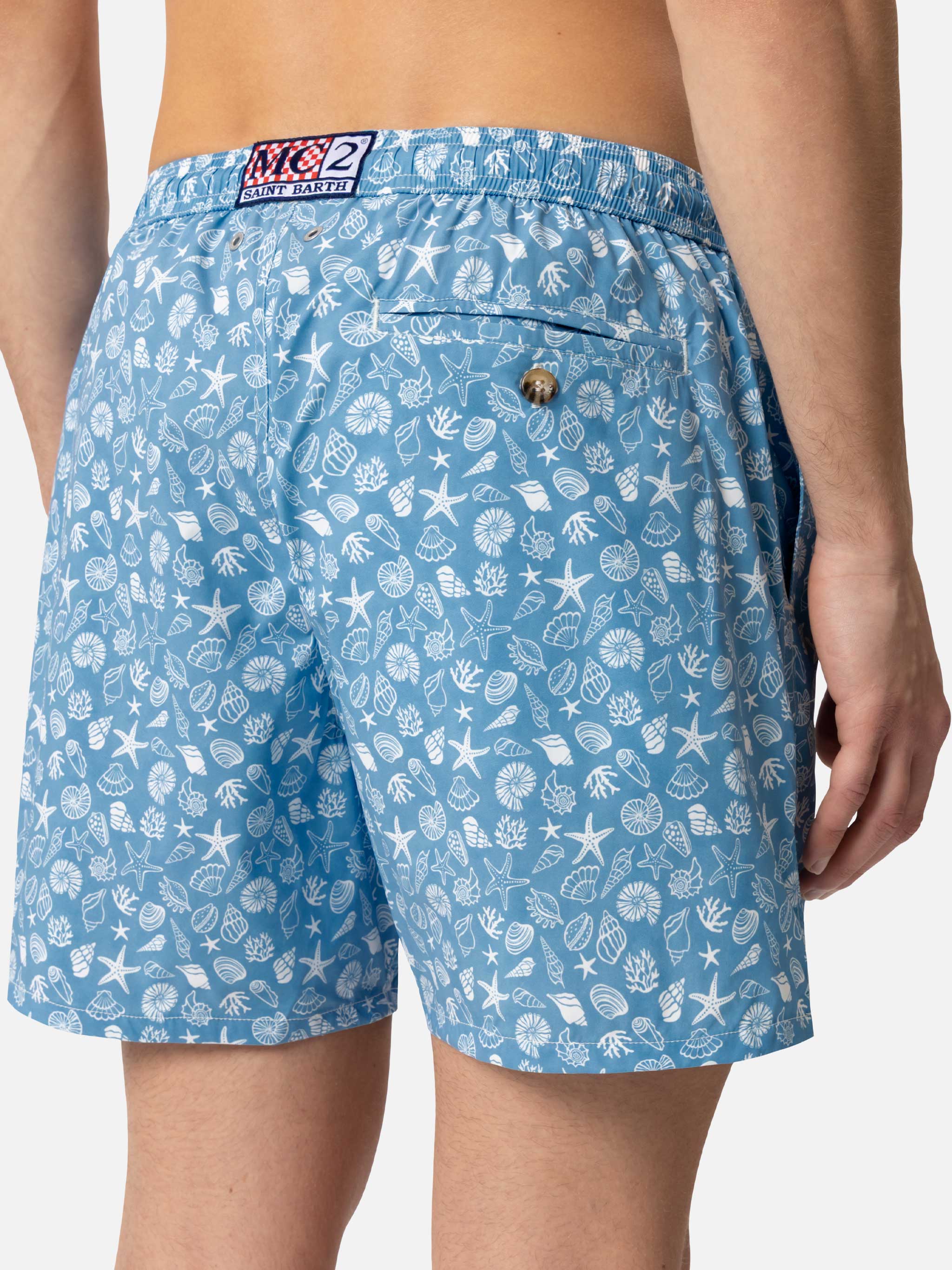 Comfort Light swim shorts with tropical shell print - Image 9