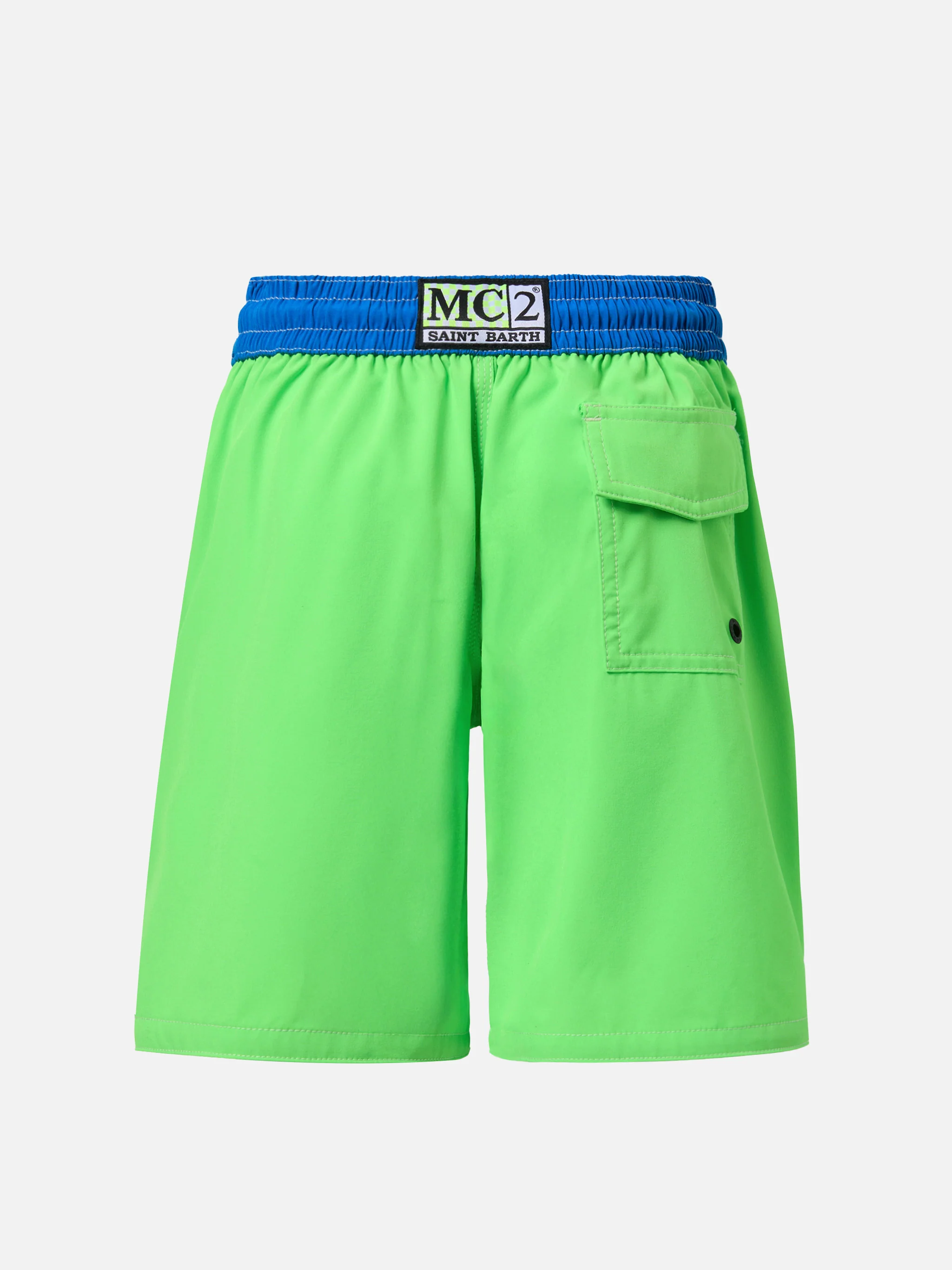 Comfort Surf Jr swim shorts in fluo green and bluette - Image 2