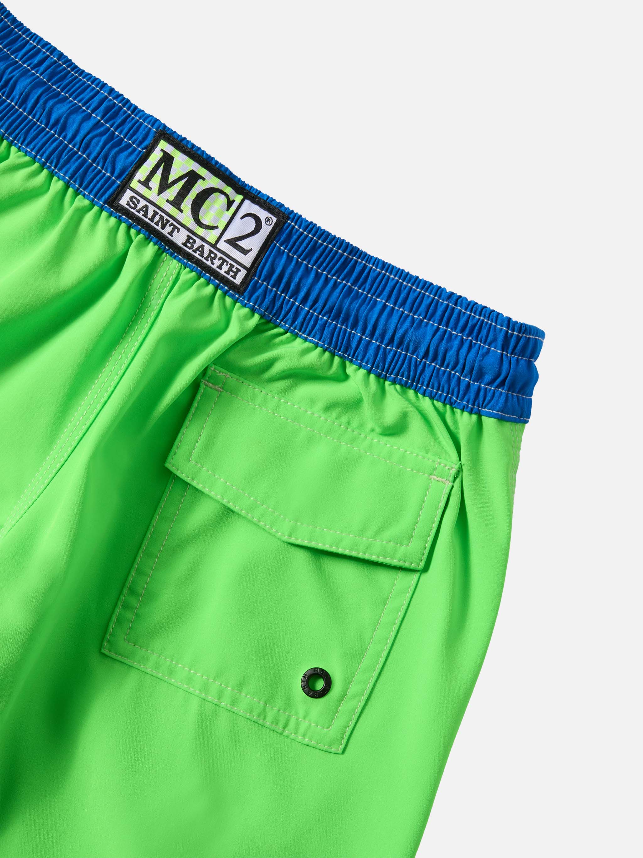 Comfort Surf Jr swim shorts in fluo green and bluette - Image 3