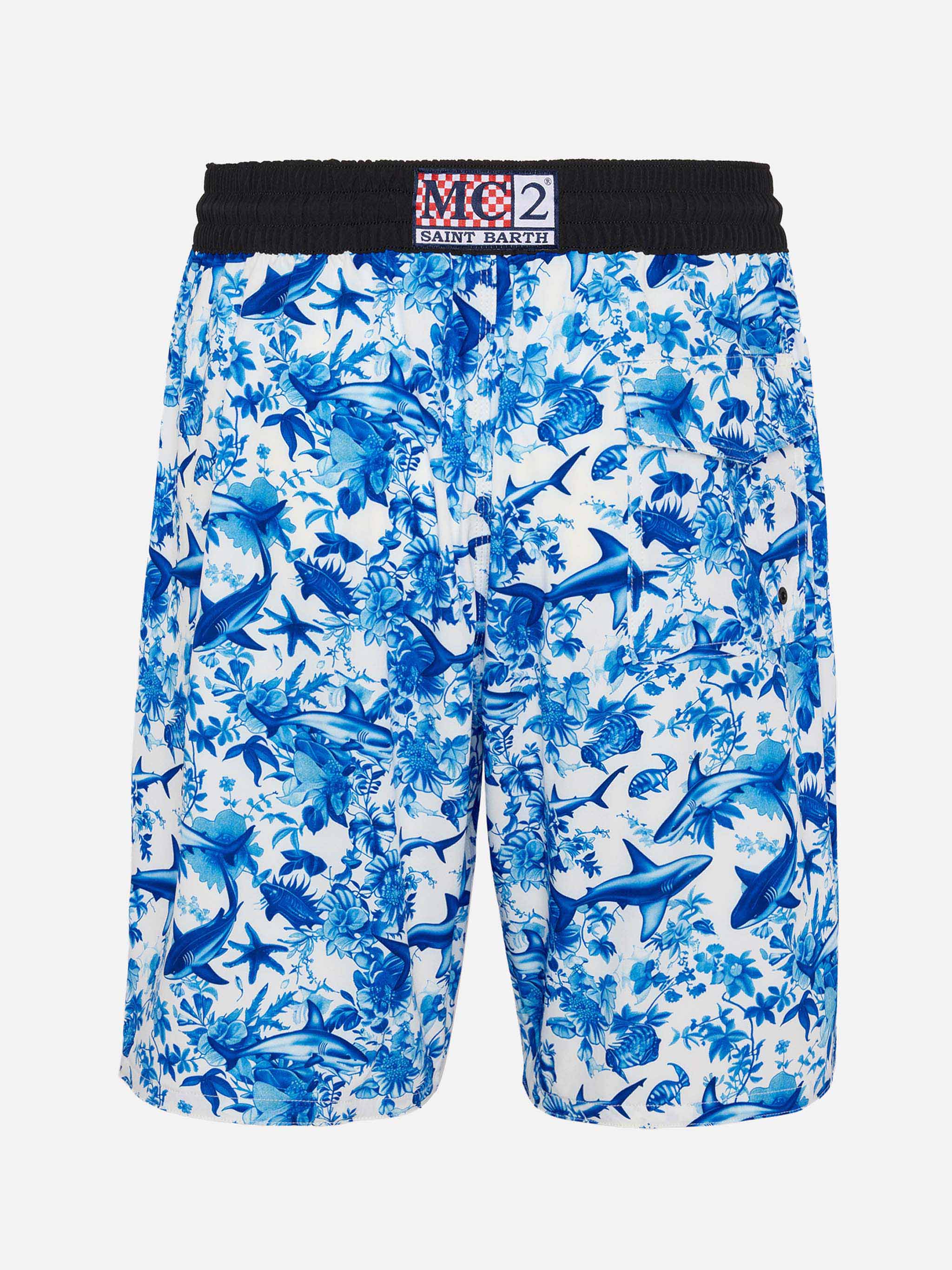 Comfort Surf swim shorts with sharks print | AI CO-CREATED DESIGN BY RICKDICK - POWERED BY RED-EYE - Image 2