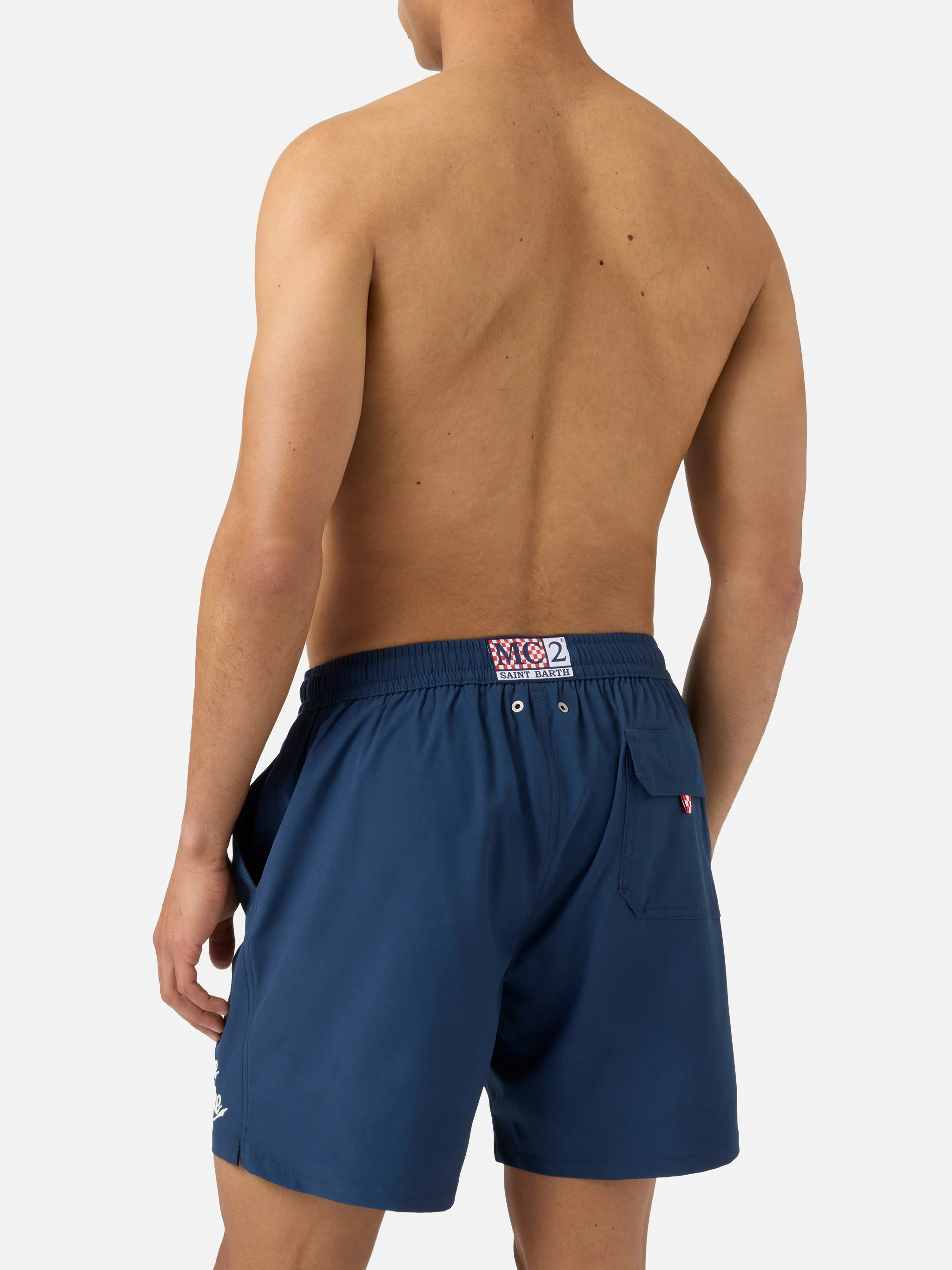 Comfort swim shorts in blue with Sapore di Mare embroidery | Special Edition - Image 5