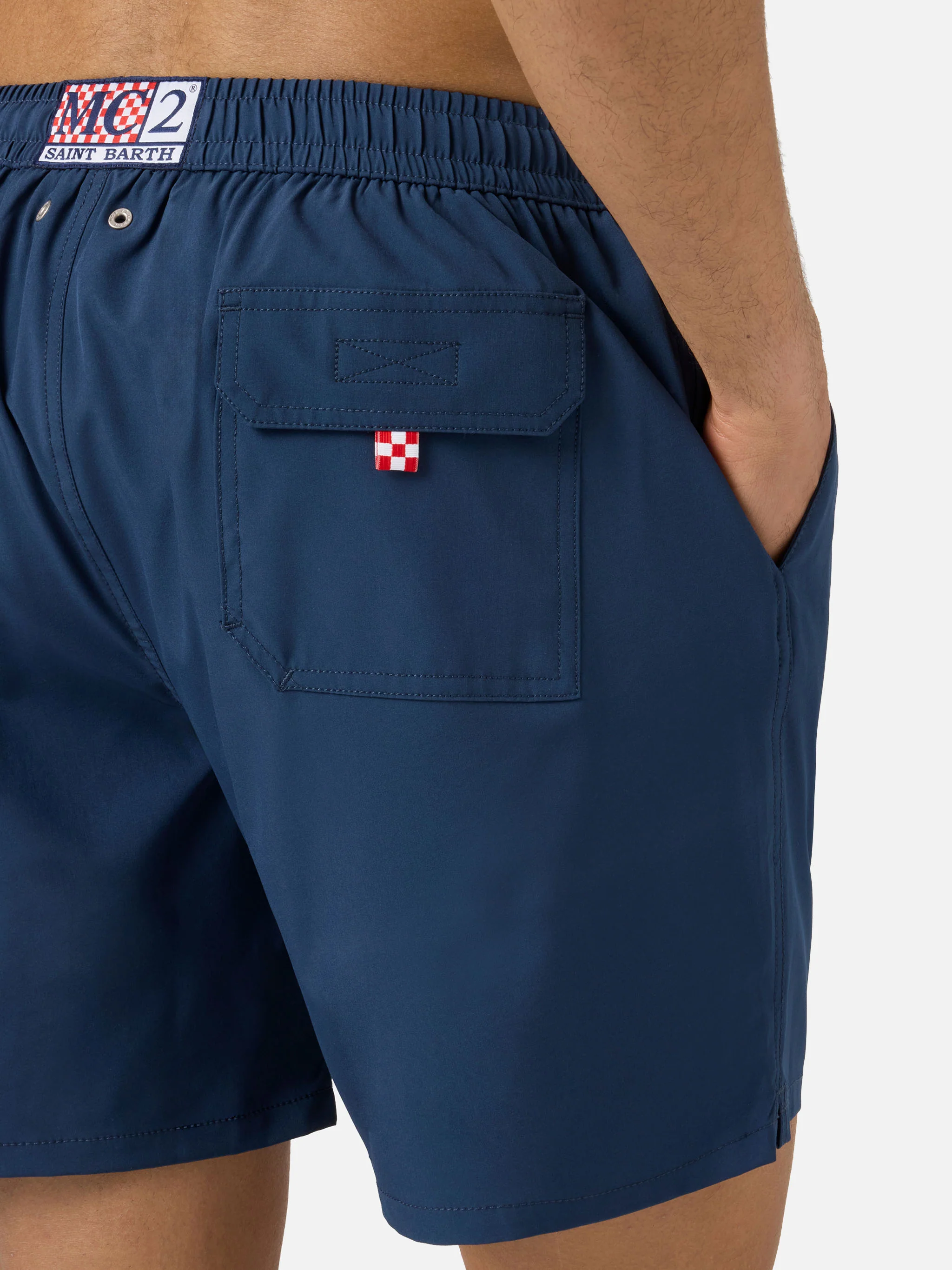 Comfort swim shorts in blue with Sapore di Mare embroidery | Special Edition - Image 6