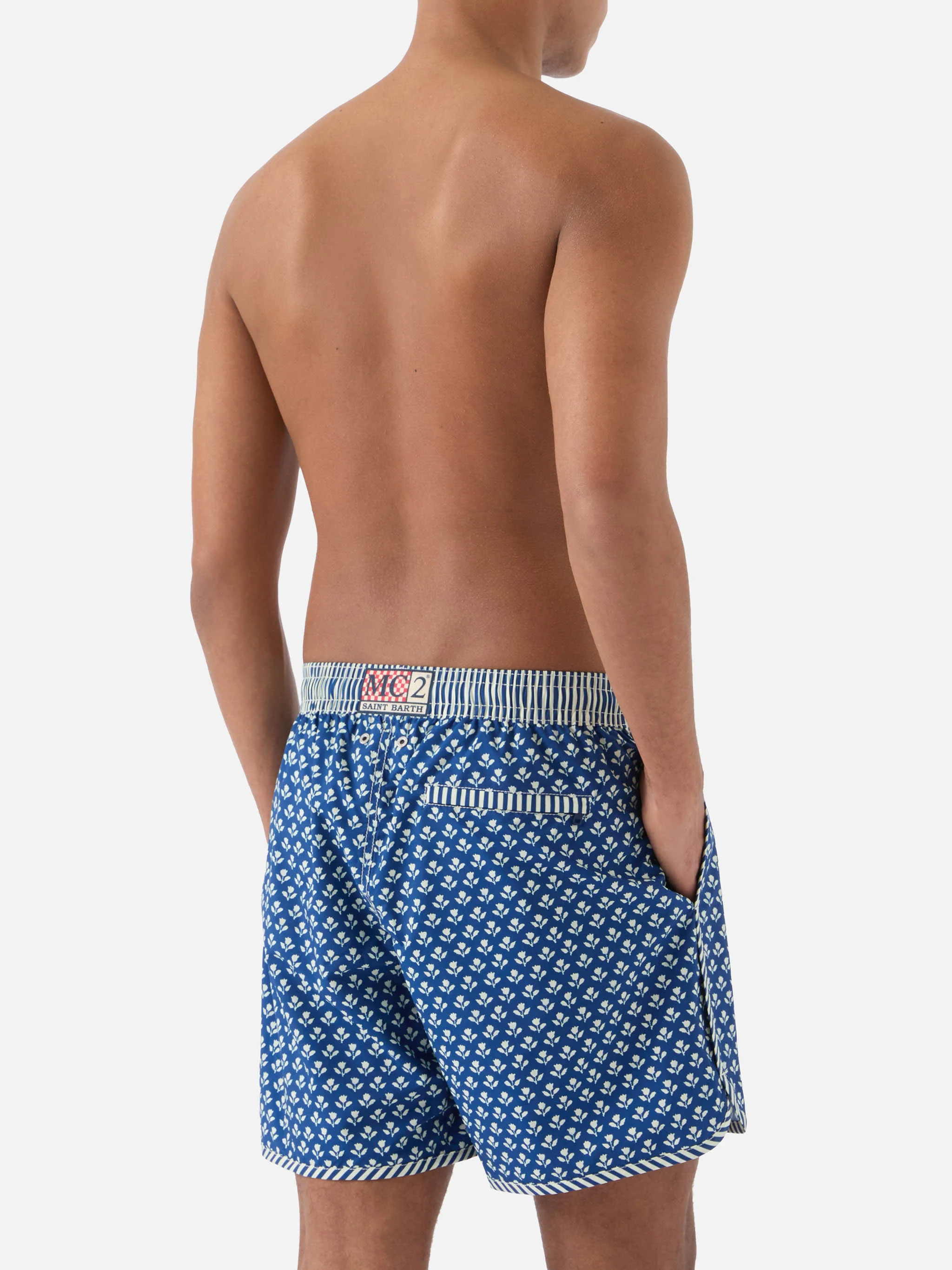 Comporta swim shorts with batik floral print - Image 5
