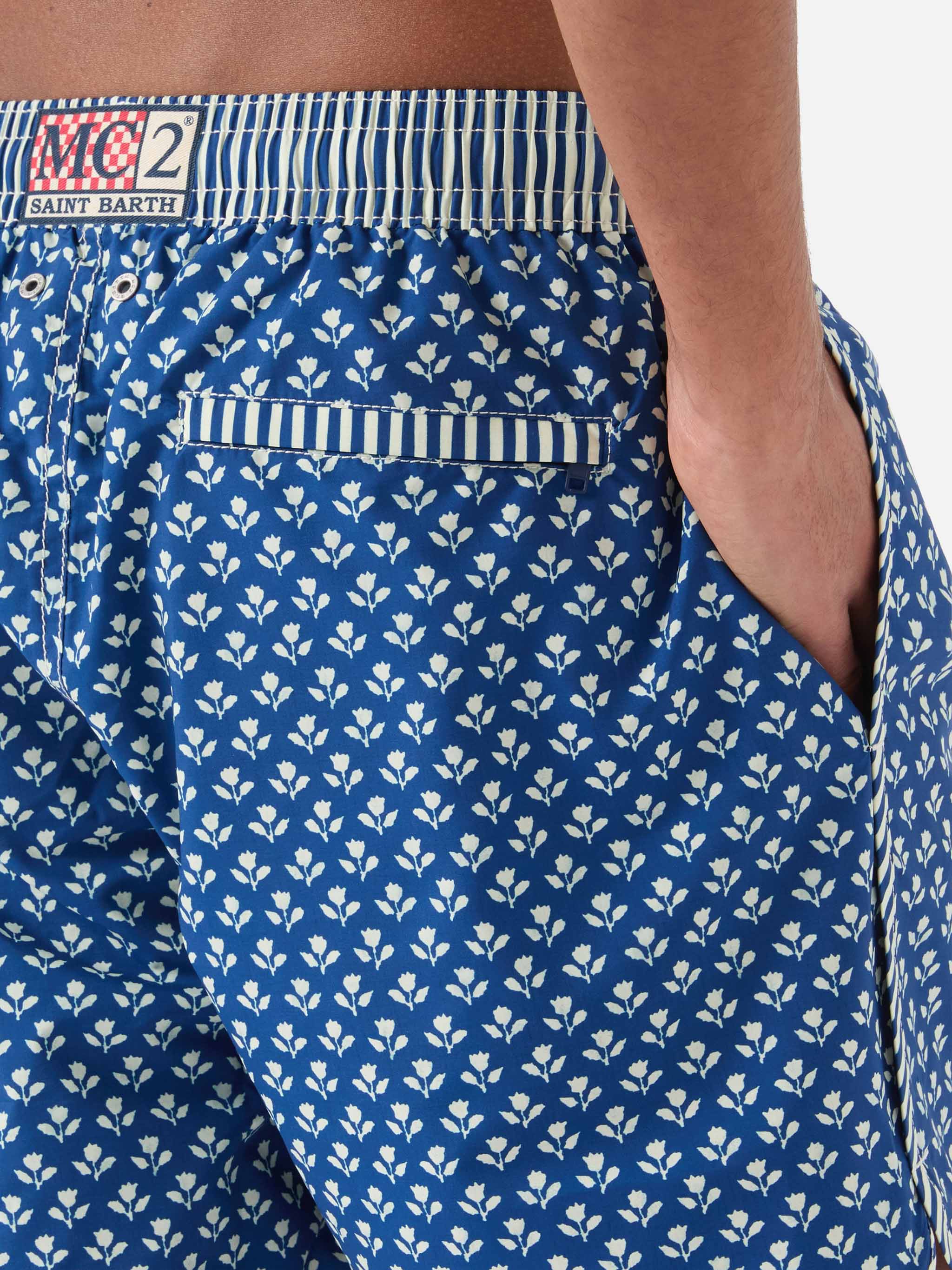 Comporta swim shorts with batik floral print - Image 6