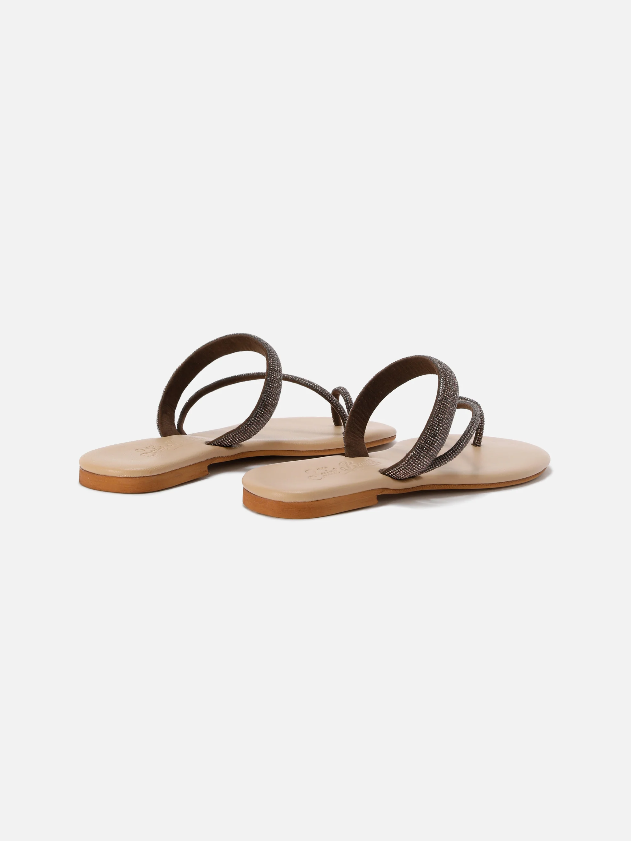 Cora Ring Sandal with brown rhinestones - Image 3