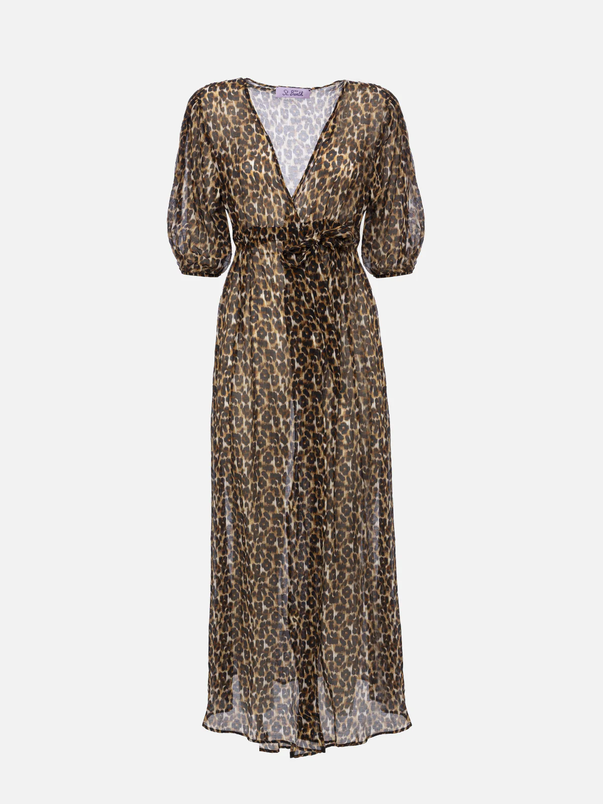 Cotton and silk long dress Bliss with animalier print - Image 2