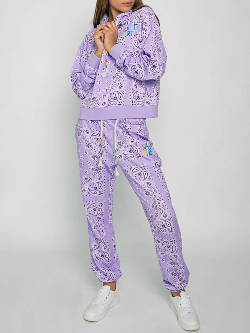 Cotton bandana hoodie with Saint Barth embroidery - Image 3