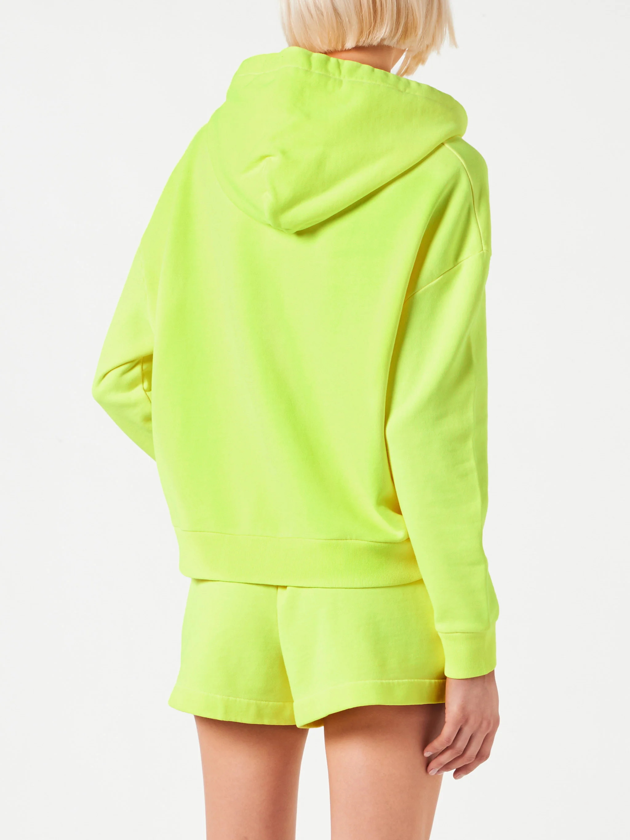 Fluo yellow hoodie with St. Barth embroidery - Image 4
