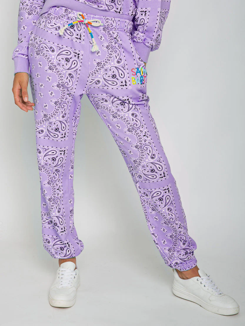 Cotton bandana joggers with Saint Barth embroidery - Image 3