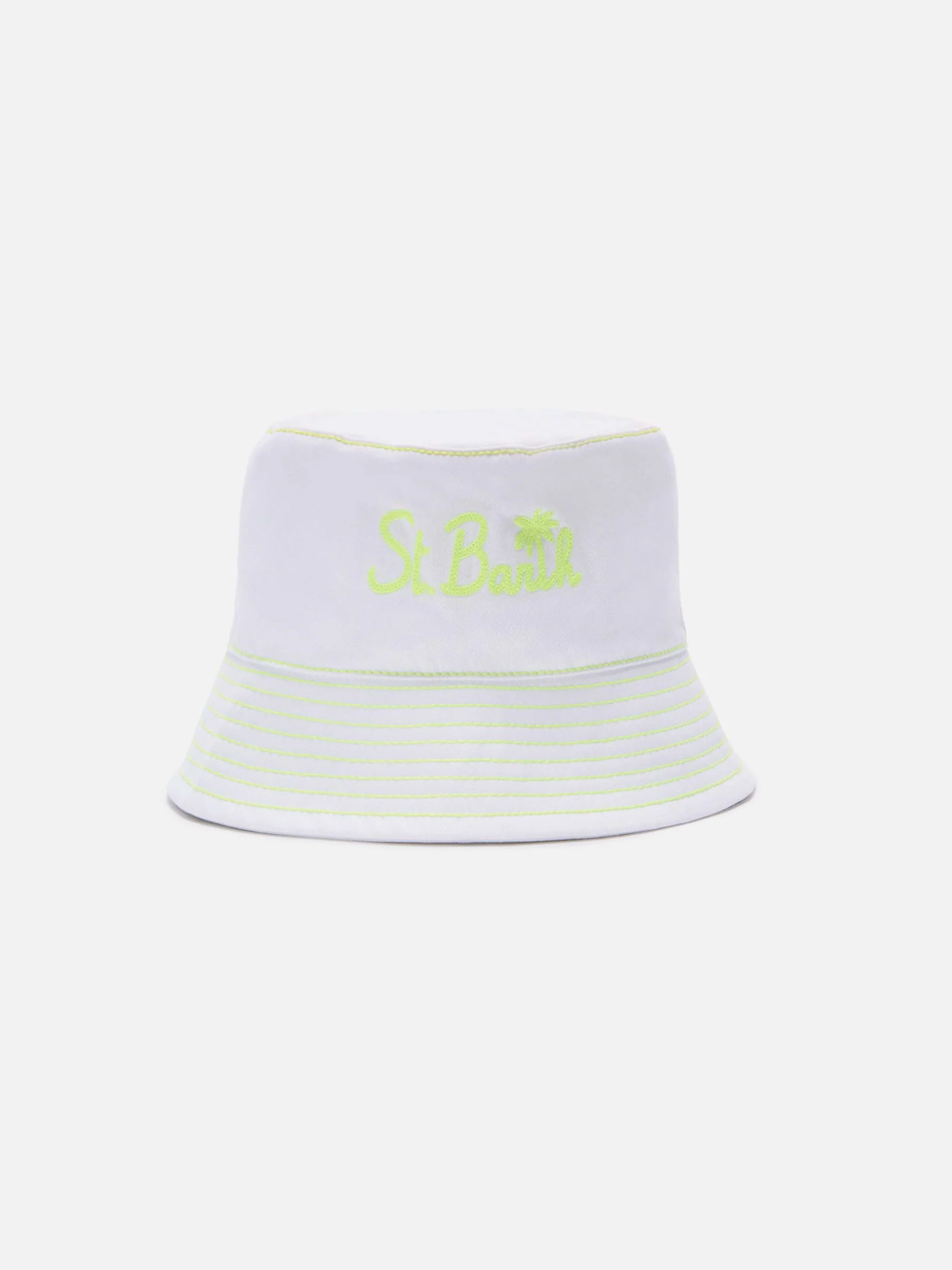 Cotton bucket hat with front embroidery