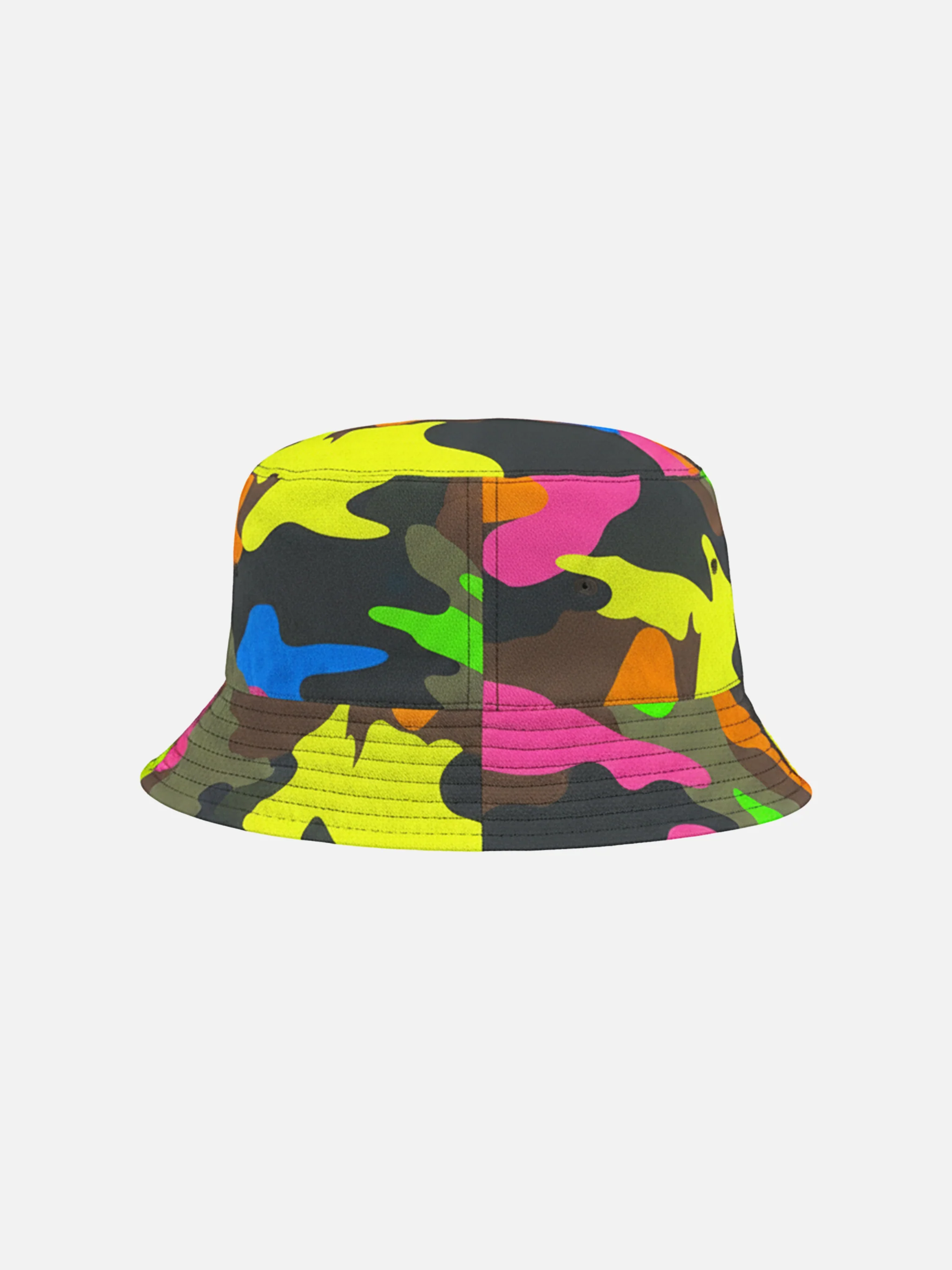 Cotton bucket hat with front embroidery multicolor fluo - Image 2