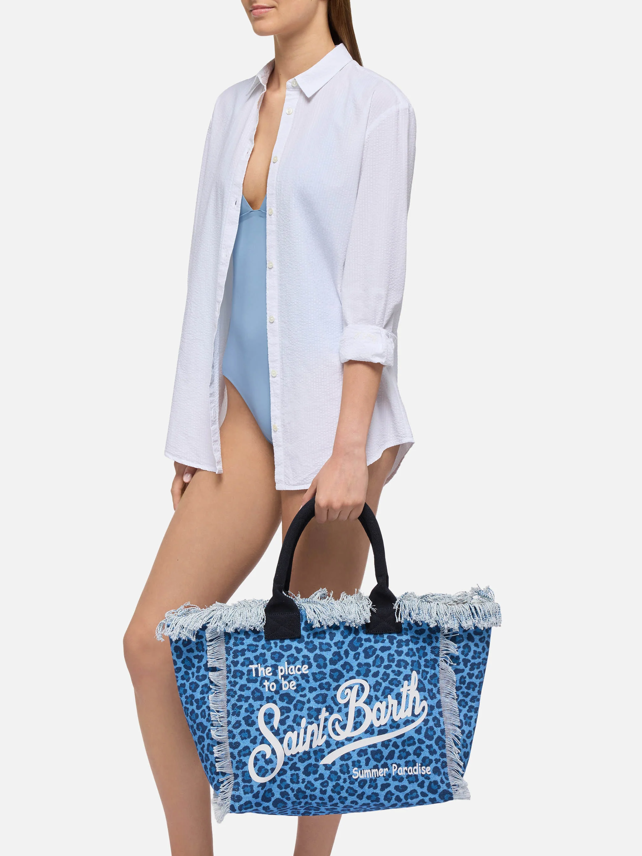 Cotton canvas Vanity tote bag with animalier print - Image 2